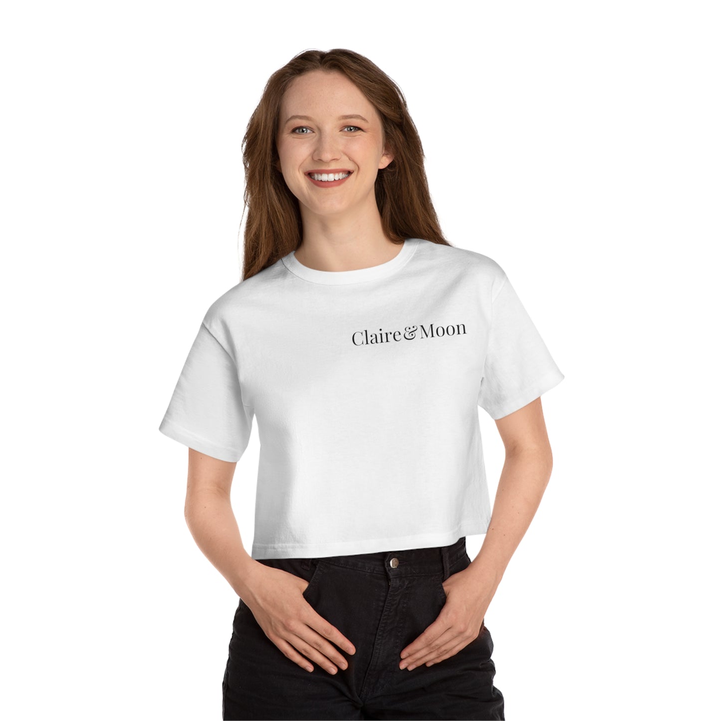 Claireandmoon Logo Champion Women's Heritage Cropped T-Shirt