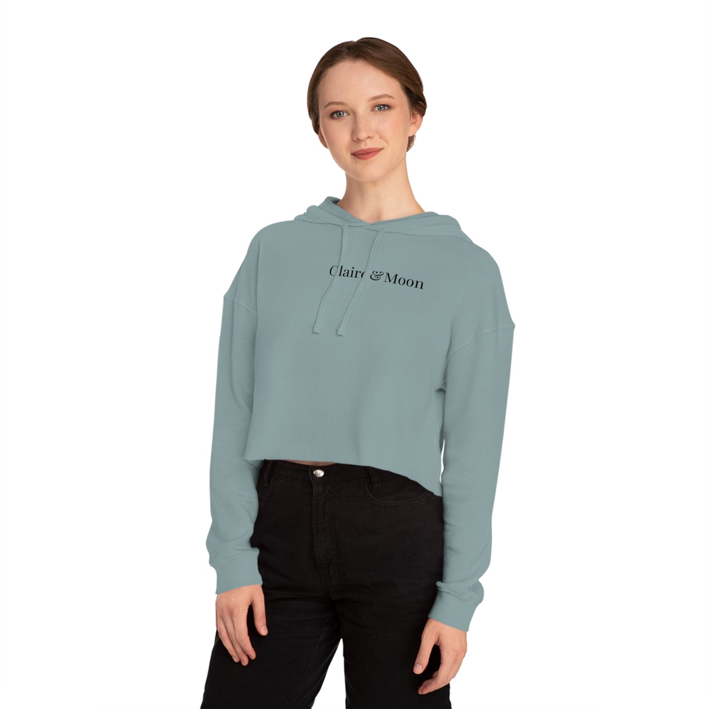 Claireandmoon Logo Women’s Cropped Hooded Sweatshirt