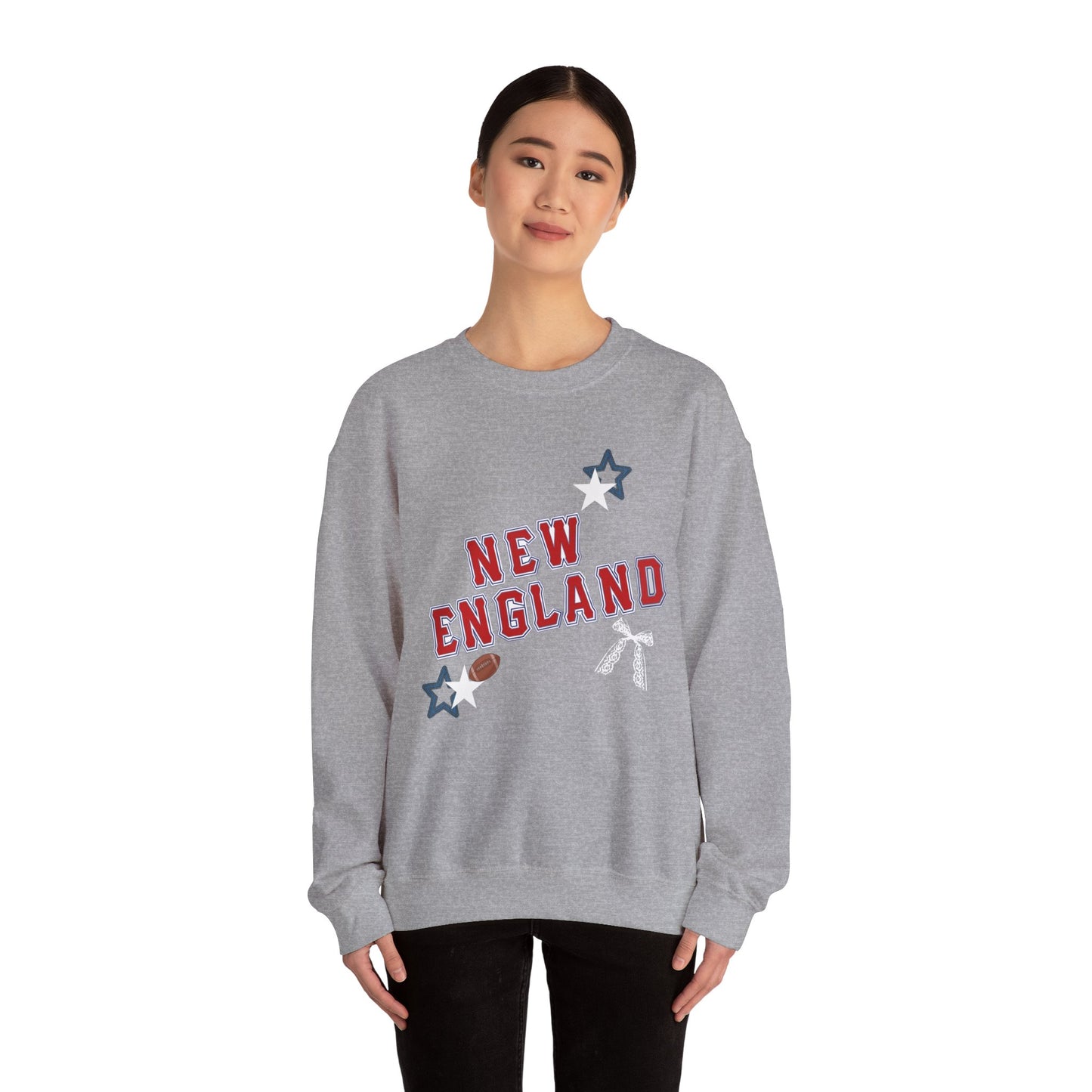 New England Stars Crewneck Sweatshirt - Cozy Unisex Pullover, Perfect for Sports Fans, Casual Outings, Fall Layers, Gift Ideas