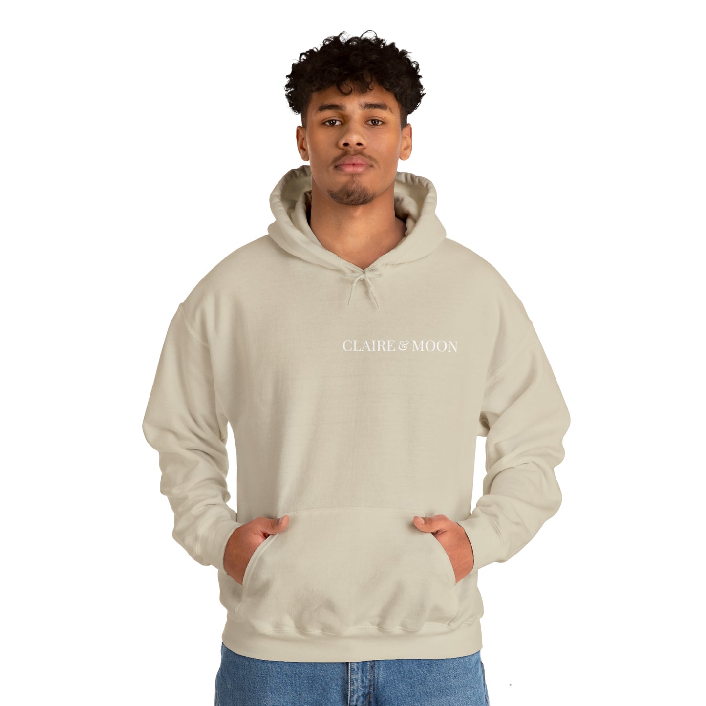 Claireandmoon White Logo Unisex Heavy Blend™ Hooded Sweatshirt