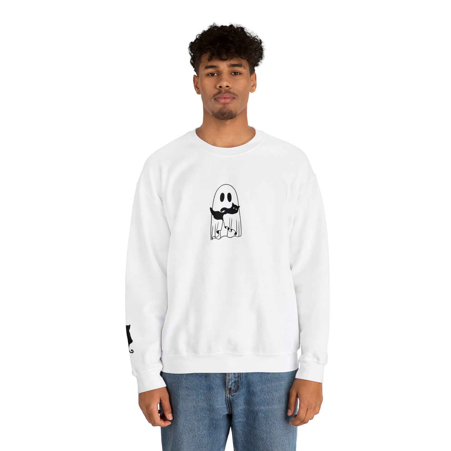 Cat Ghost Unisex Heavy Blend Crewneck Sweatshirt