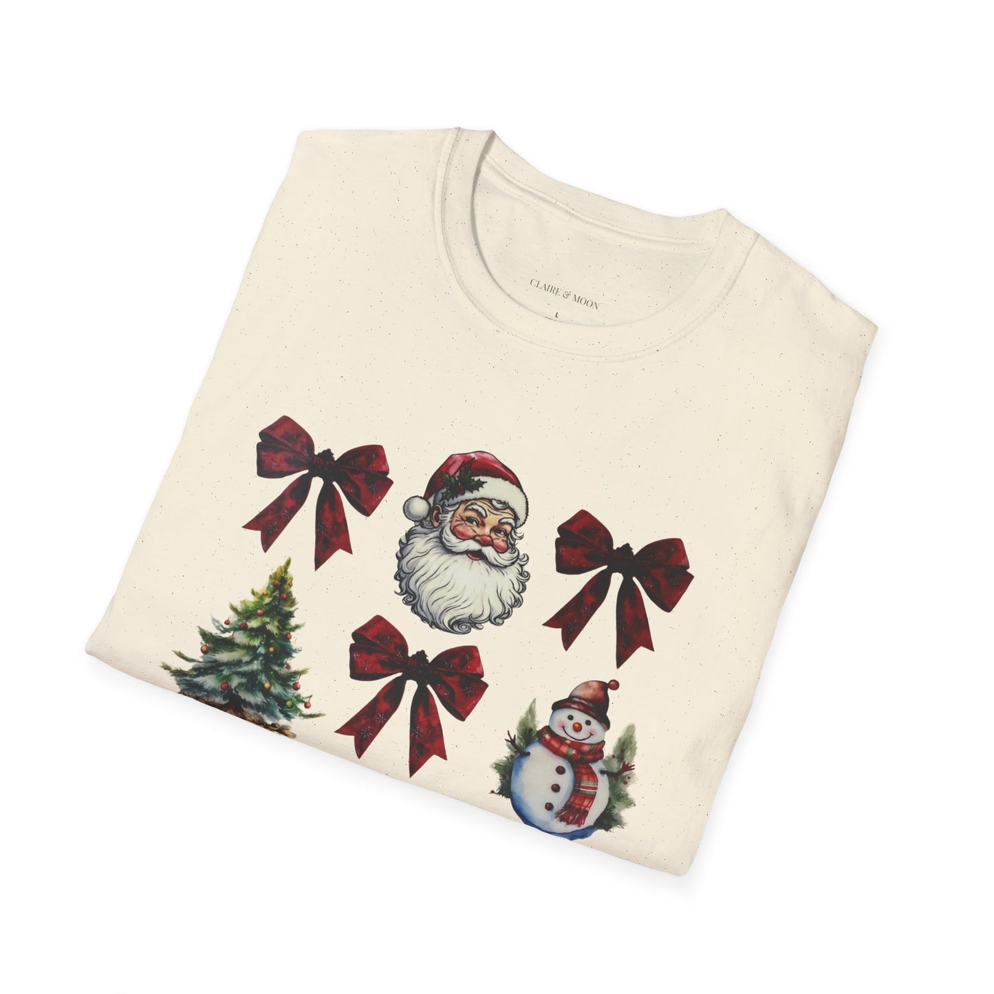 Gildan vintage Santa croquette Christmas Cheer Unisex T-Shirt, Holiday Gift, Festive Wear, Santa and Snowman Tee, Family Gatherings, Winter Celebrations