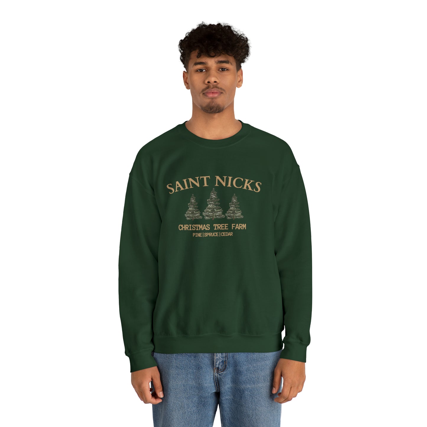 Saint Nicks Christmas Trees Unisex Heavy Blend Crewneck Sweatshirt