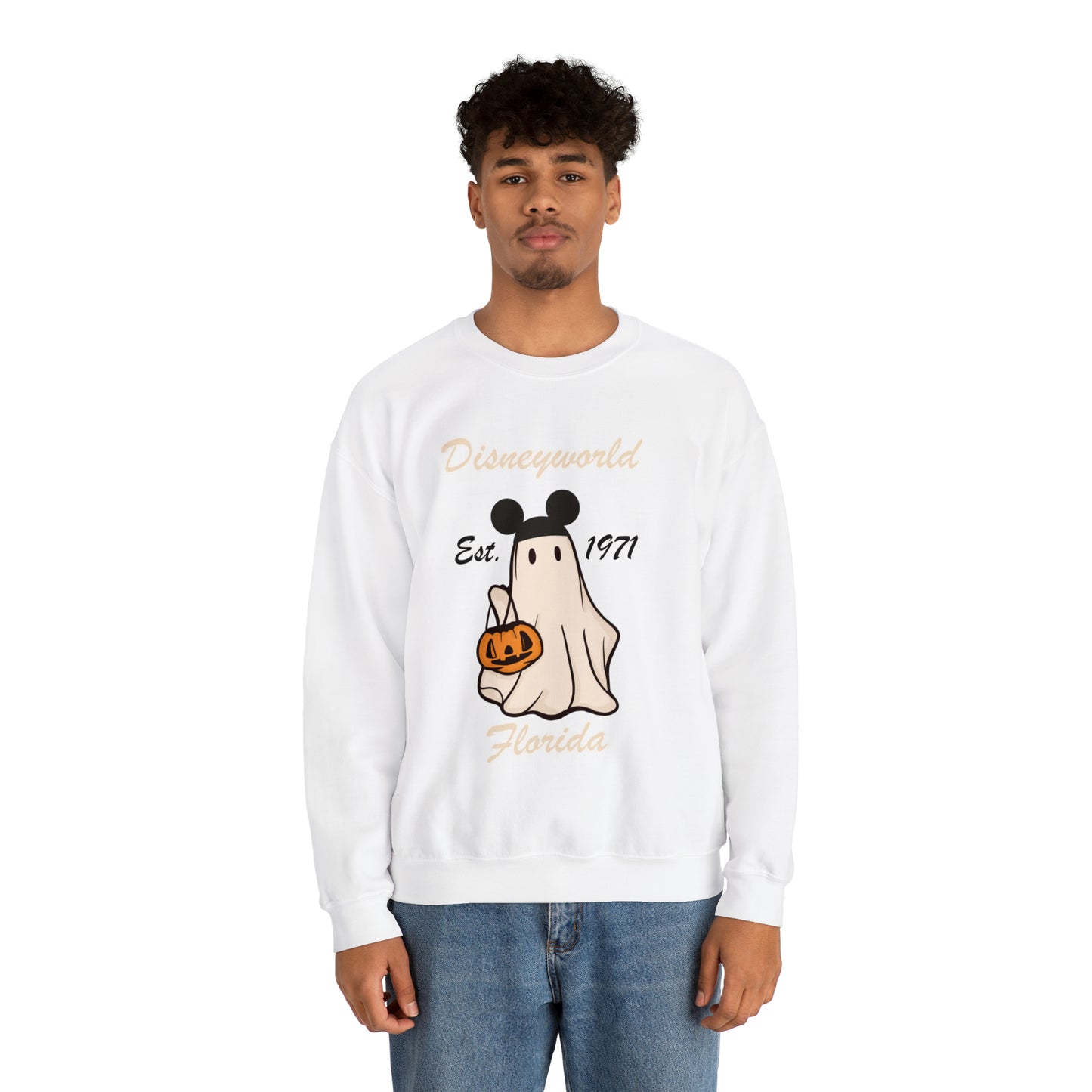 Disney World Ghost Mickey Unisex Heavy Blend Crewneck Sweatshirt