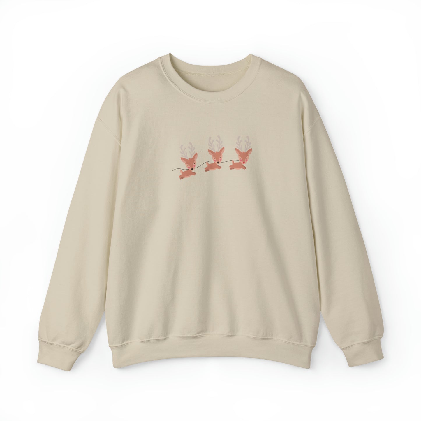 Flying Cute Reindeer Unisex Heavy Blend  Crewneck Sweatshirt