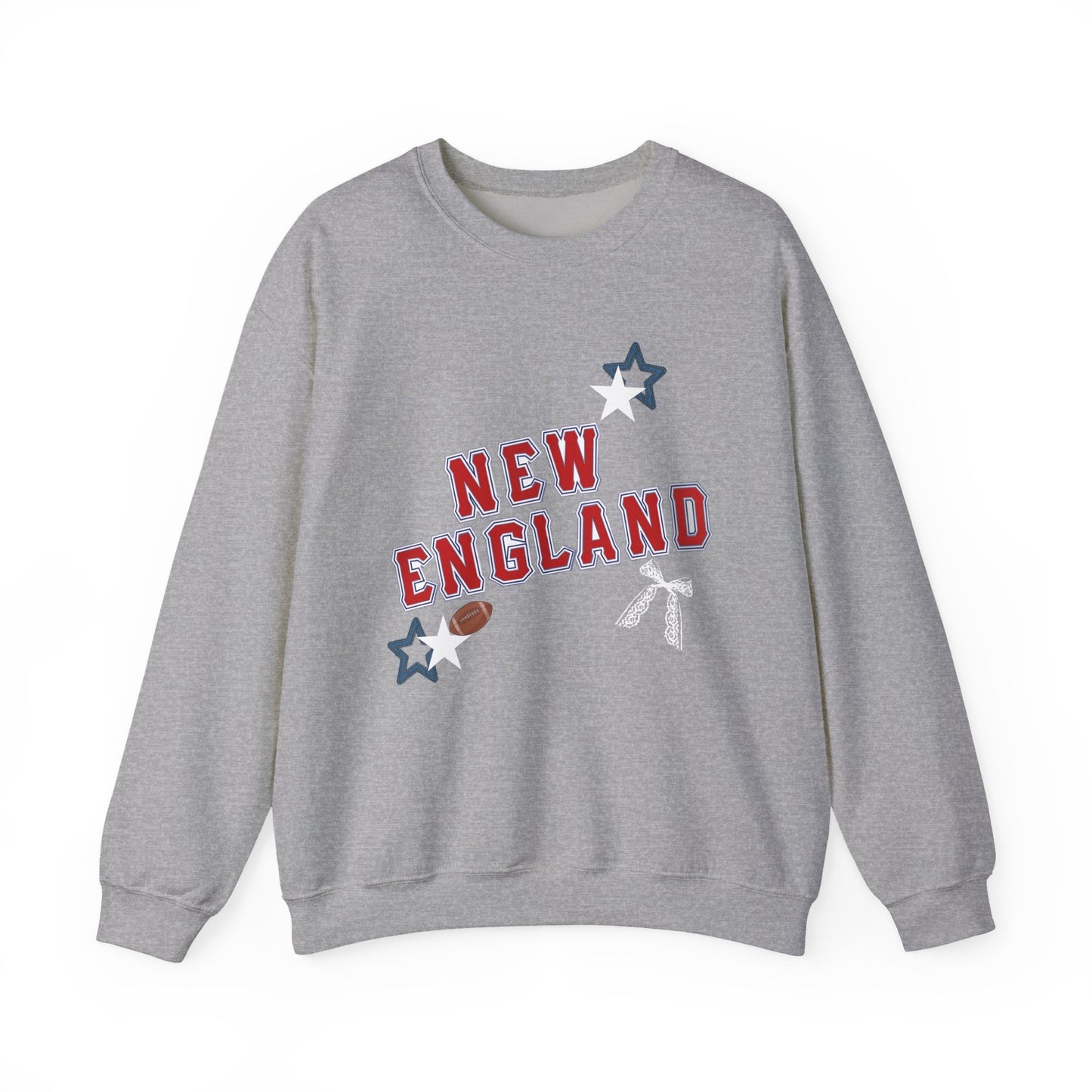 New England Stars Crewneck Sweatshirt - Cozy Unisex Pullover, Perfect for Sports Fans, Casual Outings, Fall Layers, Gift Ideas