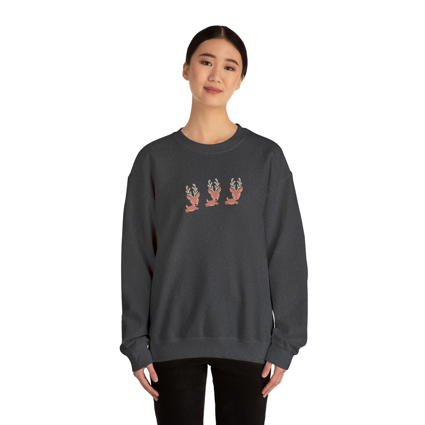 Flying Cute Reindeer Unisex Heavy Blend  Crewneck Sweatshirt