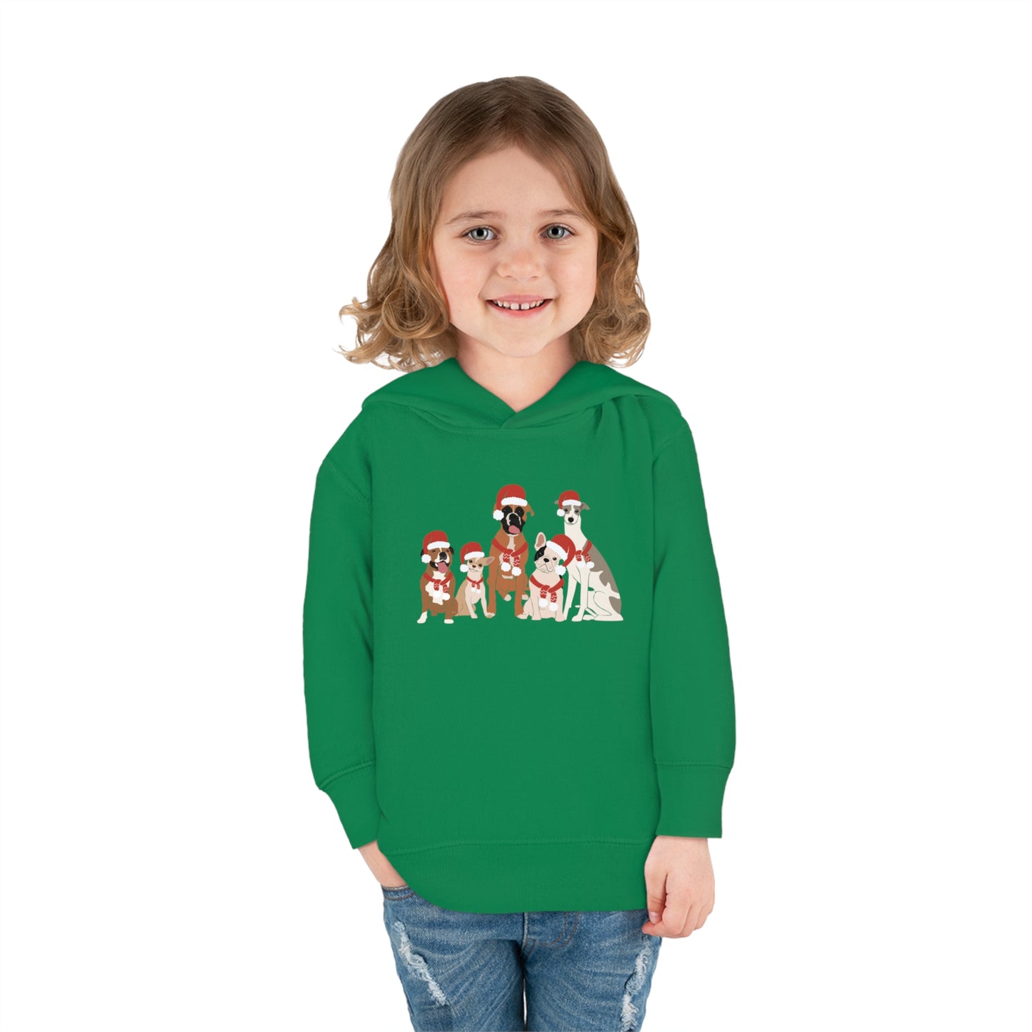 Santa Dogs Toddler Pullover Fleece Hoodie
