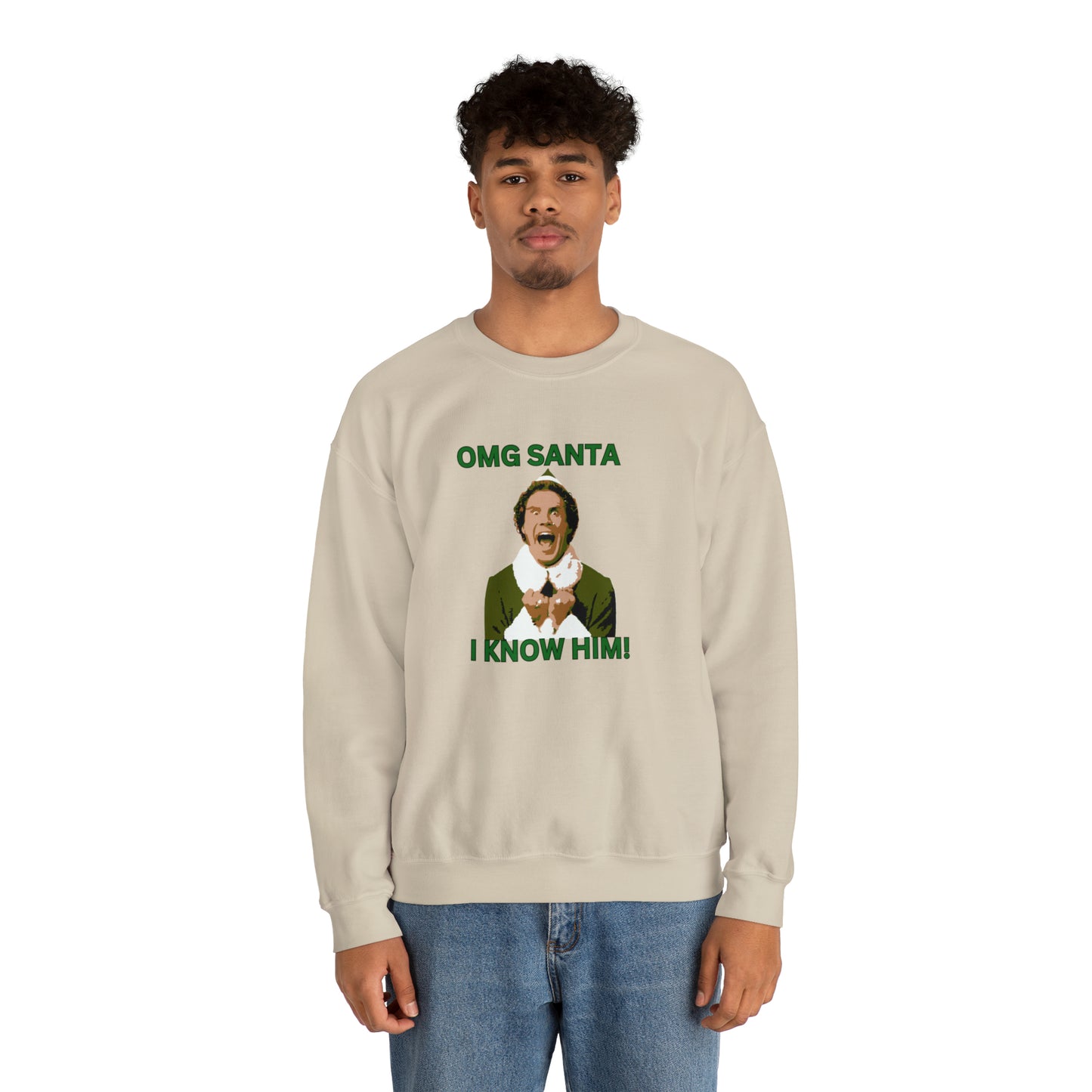 OMG santa I know him Buddy Elf Unisex Heavy Blend Crewneck Sweatshirt