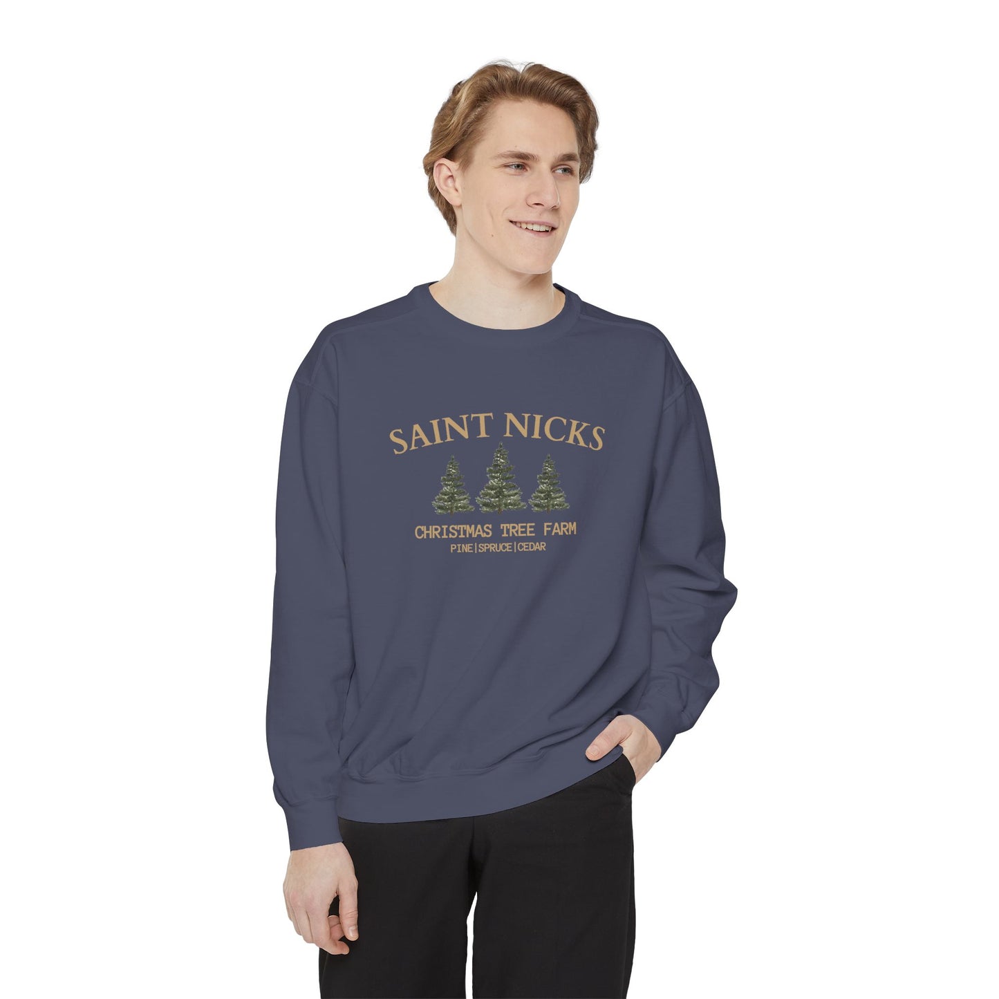 Saints Nicks Christmas Unisex Garment-Dyed Sweatshirt