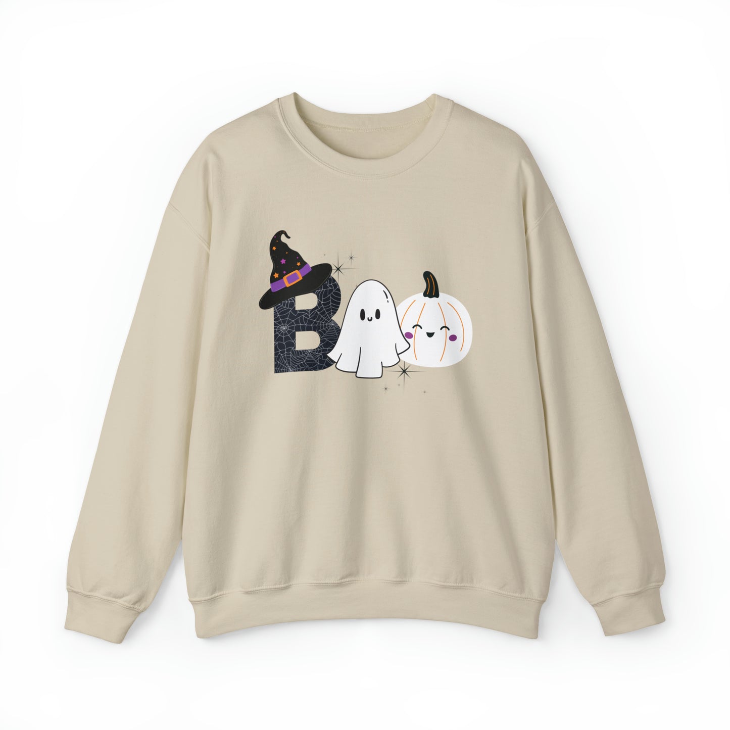 Boo Ghost And Pumpkins Unisex Heavy Blend Crewneck Sweatshirt