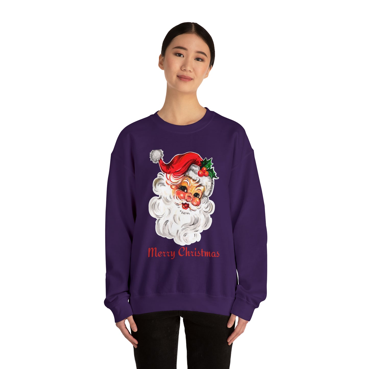 Merry Christmas Vintage Santa Unisex Heavy Blend Crewneck Sweatshirt