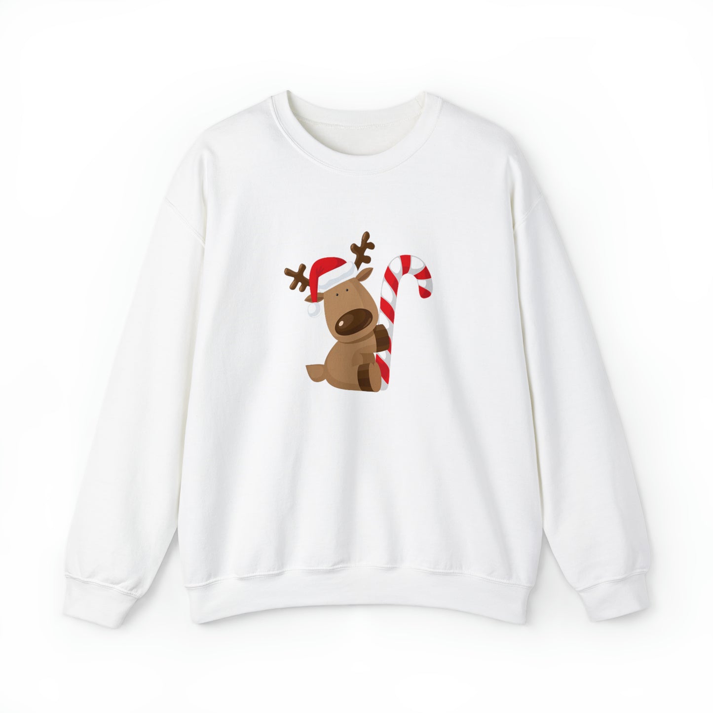 Reindeer Candy Cane Unisex Heavy Blend Crewneck Sweatshirt