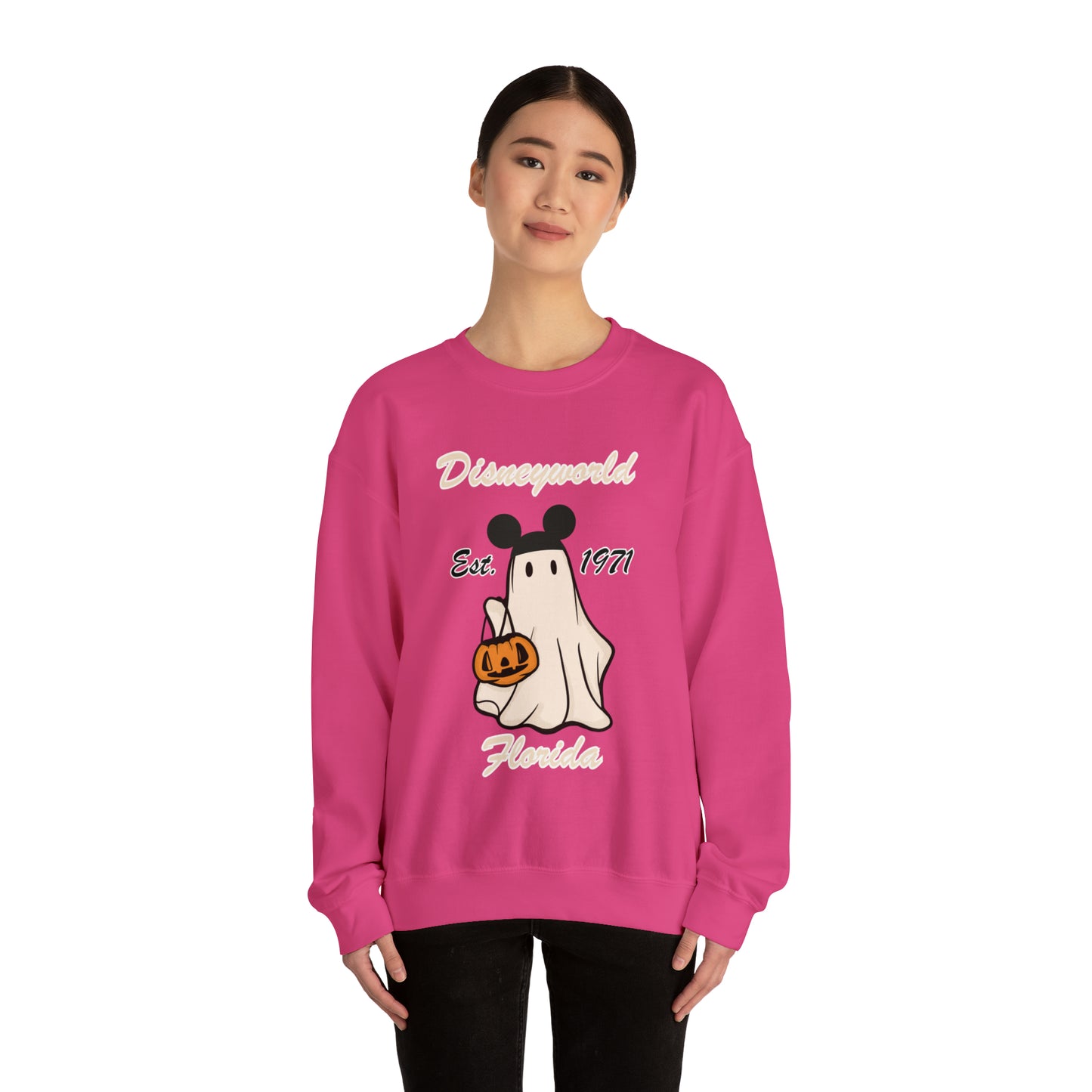 Disney World Ghost Mickey Unisex Heavy Blend Crewneck Sweatshirt