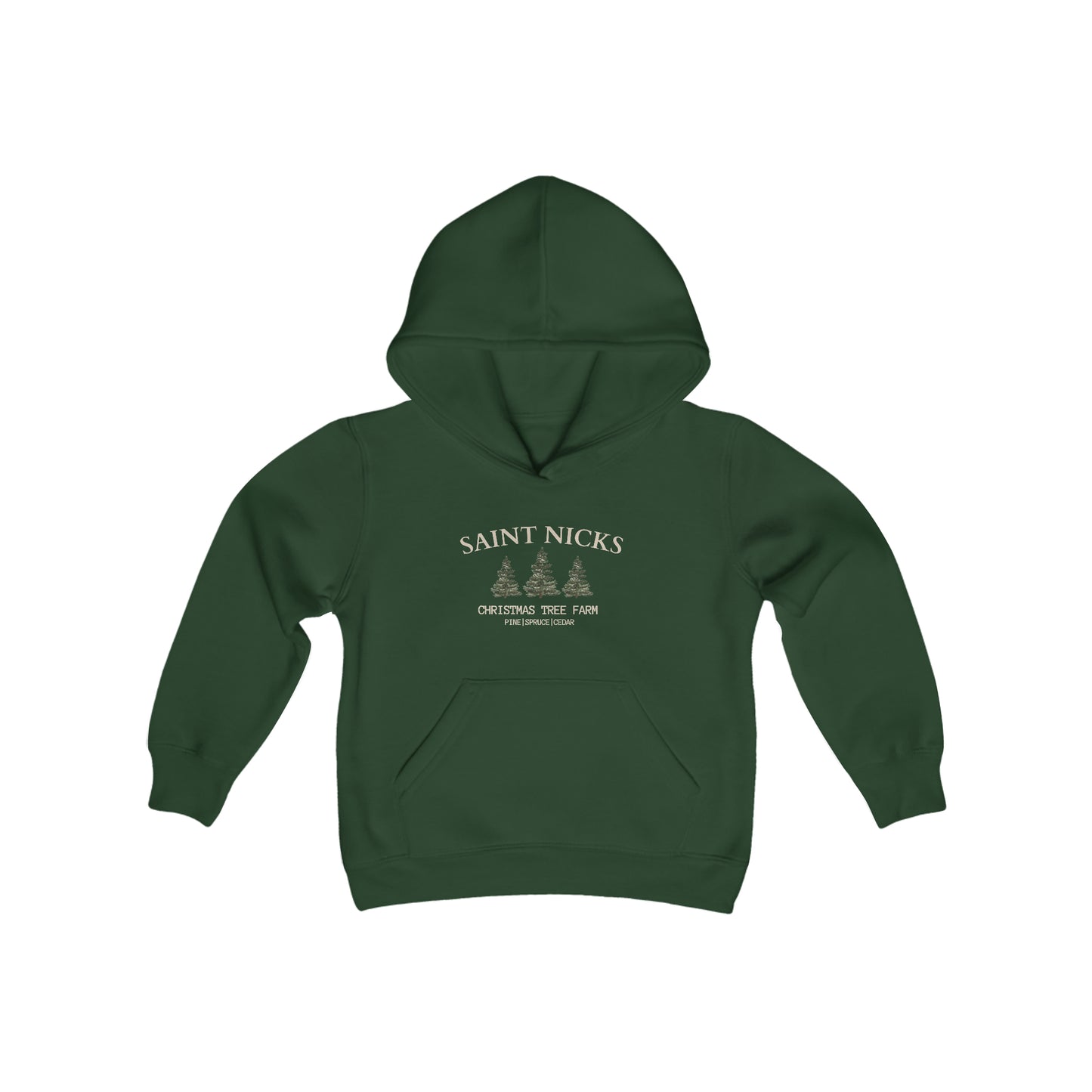 Saint Nicks Christmas Trees Youth Heavy Blend Hooded Sweatshirt