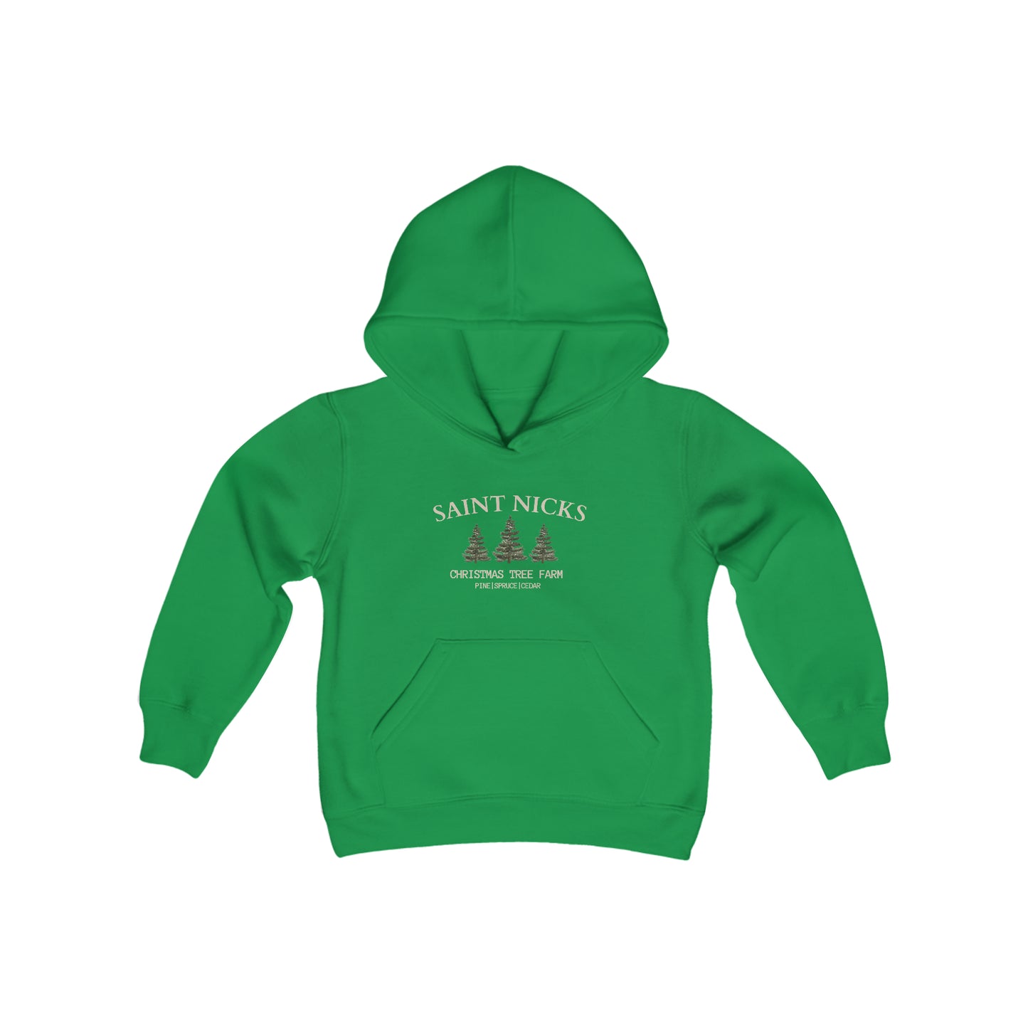Saint Nicks Christmas Trees Youth Heavy Blend Hooded Sweatshirt