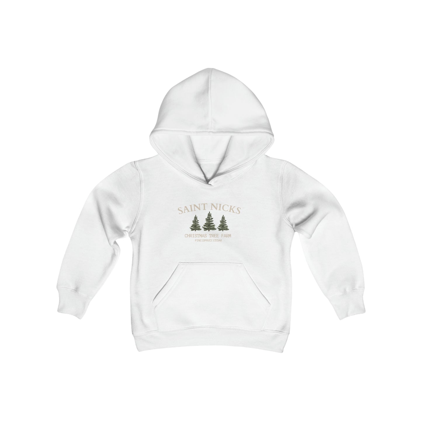 Saint Nicks Christmas Trees Youth Heavy Blend Hooded Sweatshirt