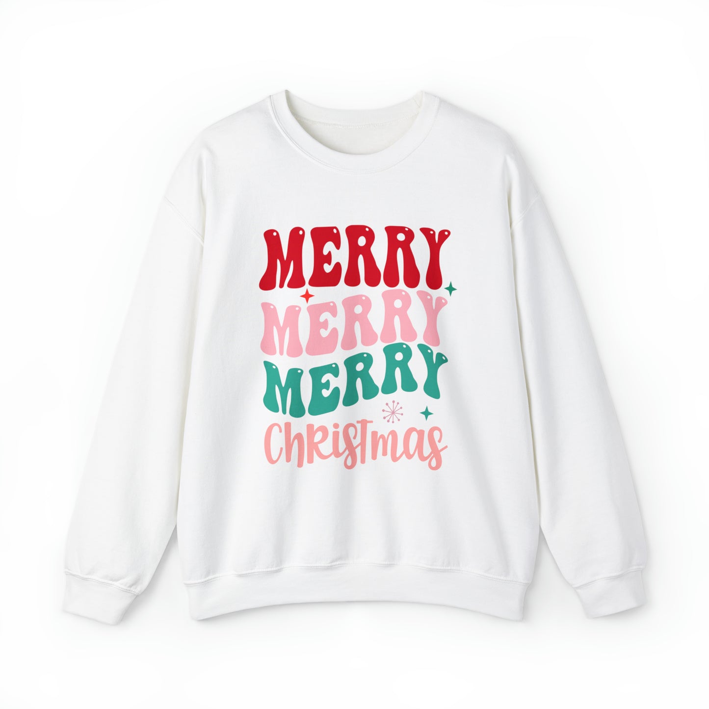 Merry Merry Merry Christmas Unisex Heavy BlendCrewneck Sweatshirt