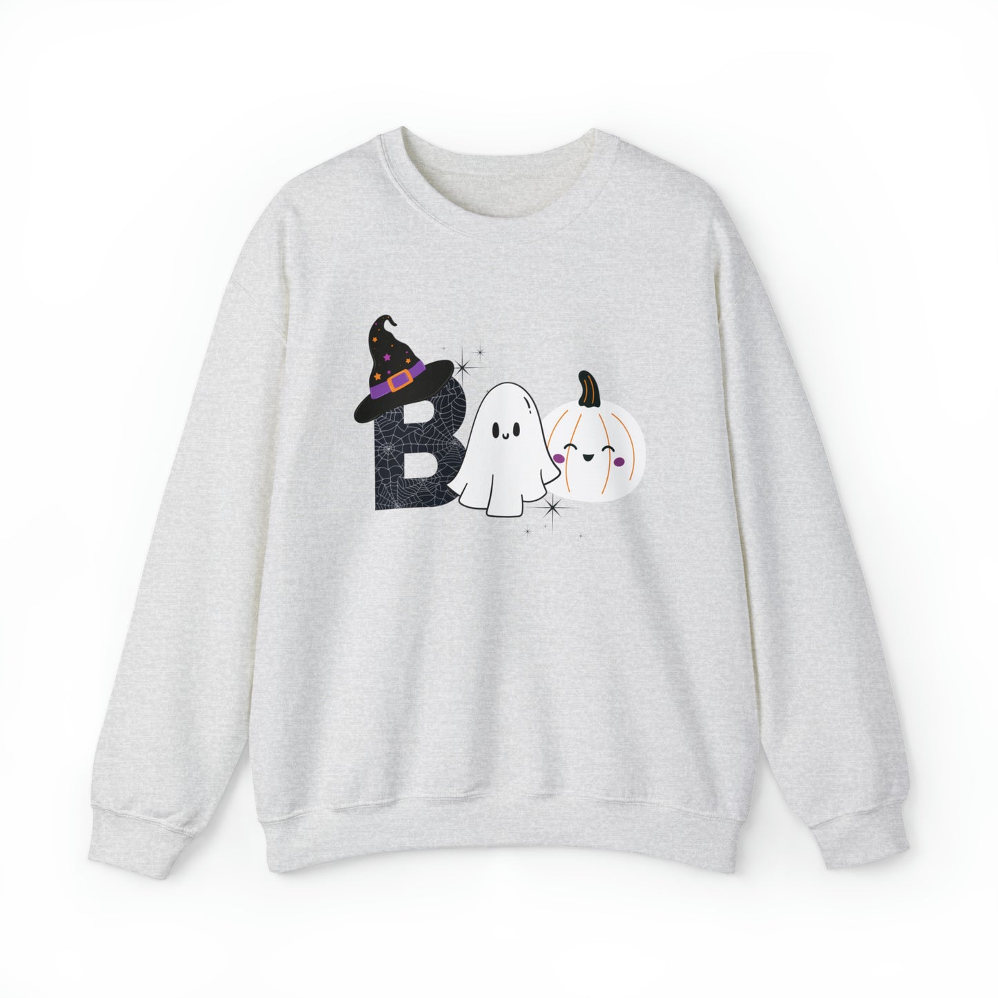 Boo Ghost And Pumpkins Unisex Heavy Blend Crewneck Sweatshirt