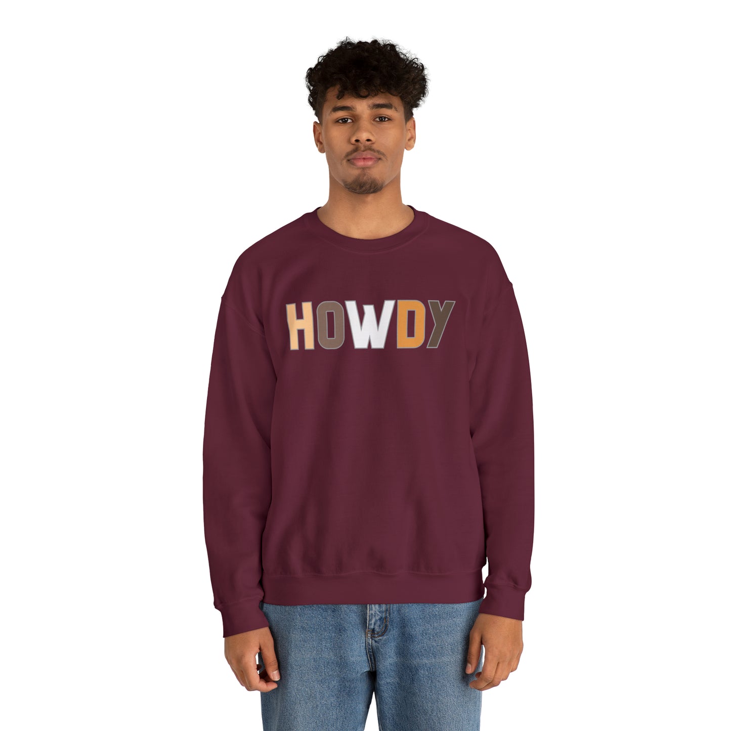 Howdy Beige Unisex Heavy Blend Crewneck Sweatshirt