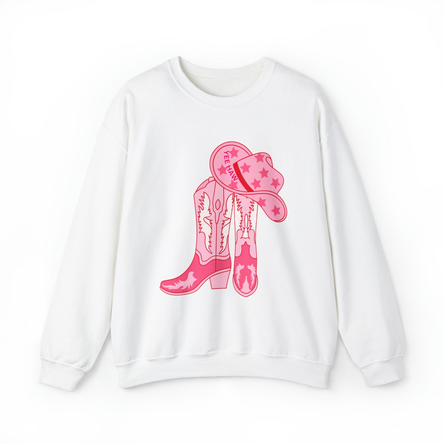 Yeehaw Cowgirl Boots Unisex Heavy Blend Crewneck Sweatshirt