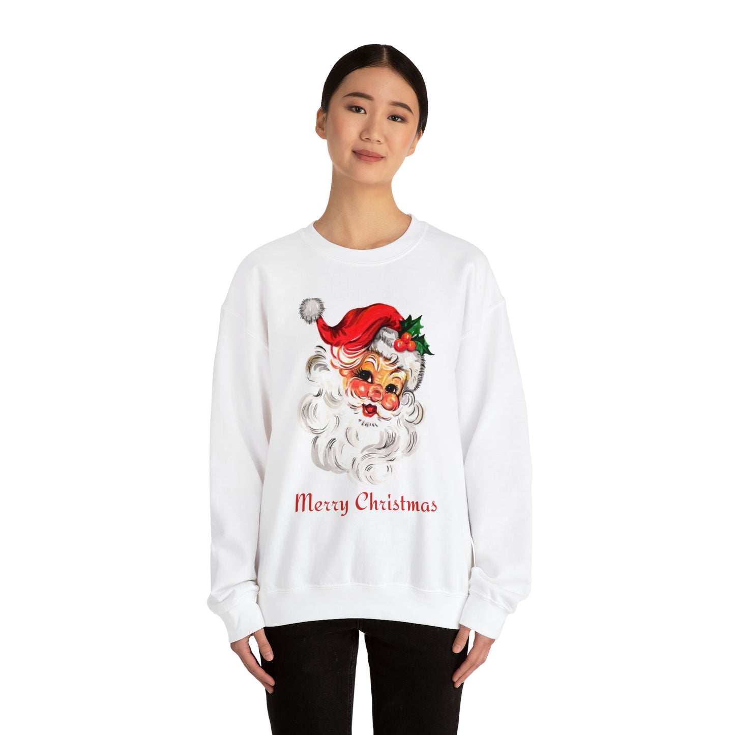 Merry Christmas Vintage Santa Unisex Heavy Blend Crewneck Sweatshirt