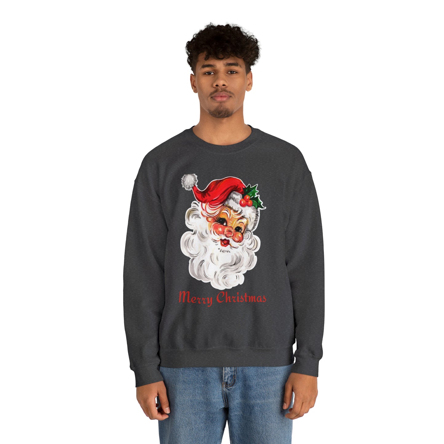 Merry Christmas Vintage Santa Unisex Heavy Blend Crewneck Sweatshirt
