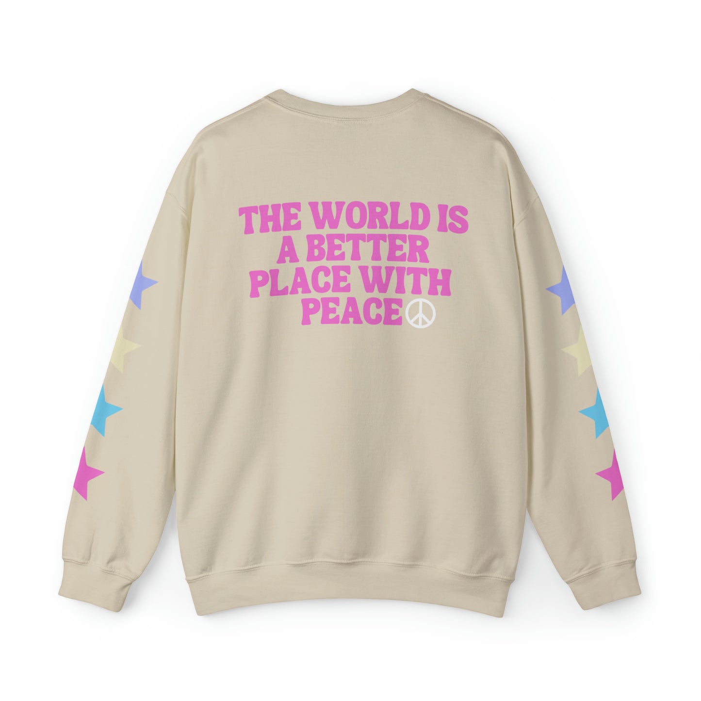 The World Is A Better Place With Peace Unisex Heavy Blend Crewneck Sweatshirt