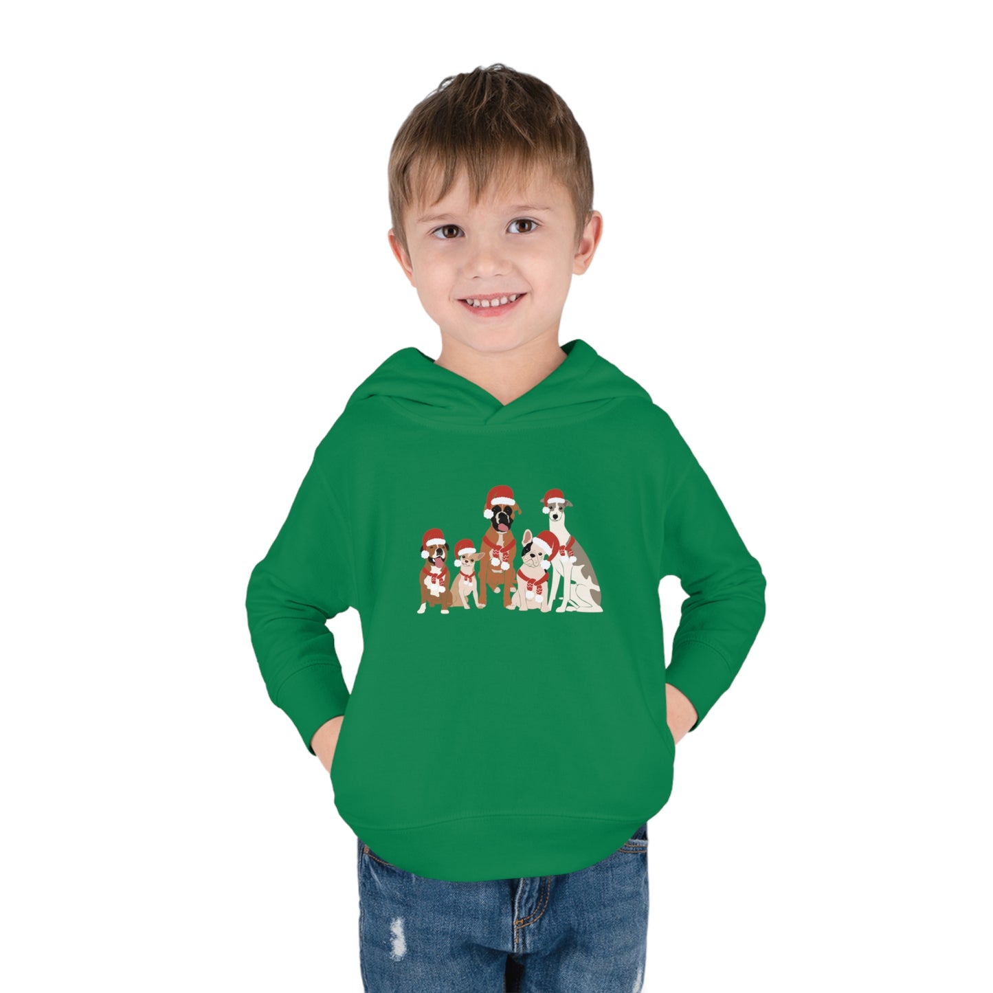 Santa Dogs Toddler Pullover Fleece Hoodie