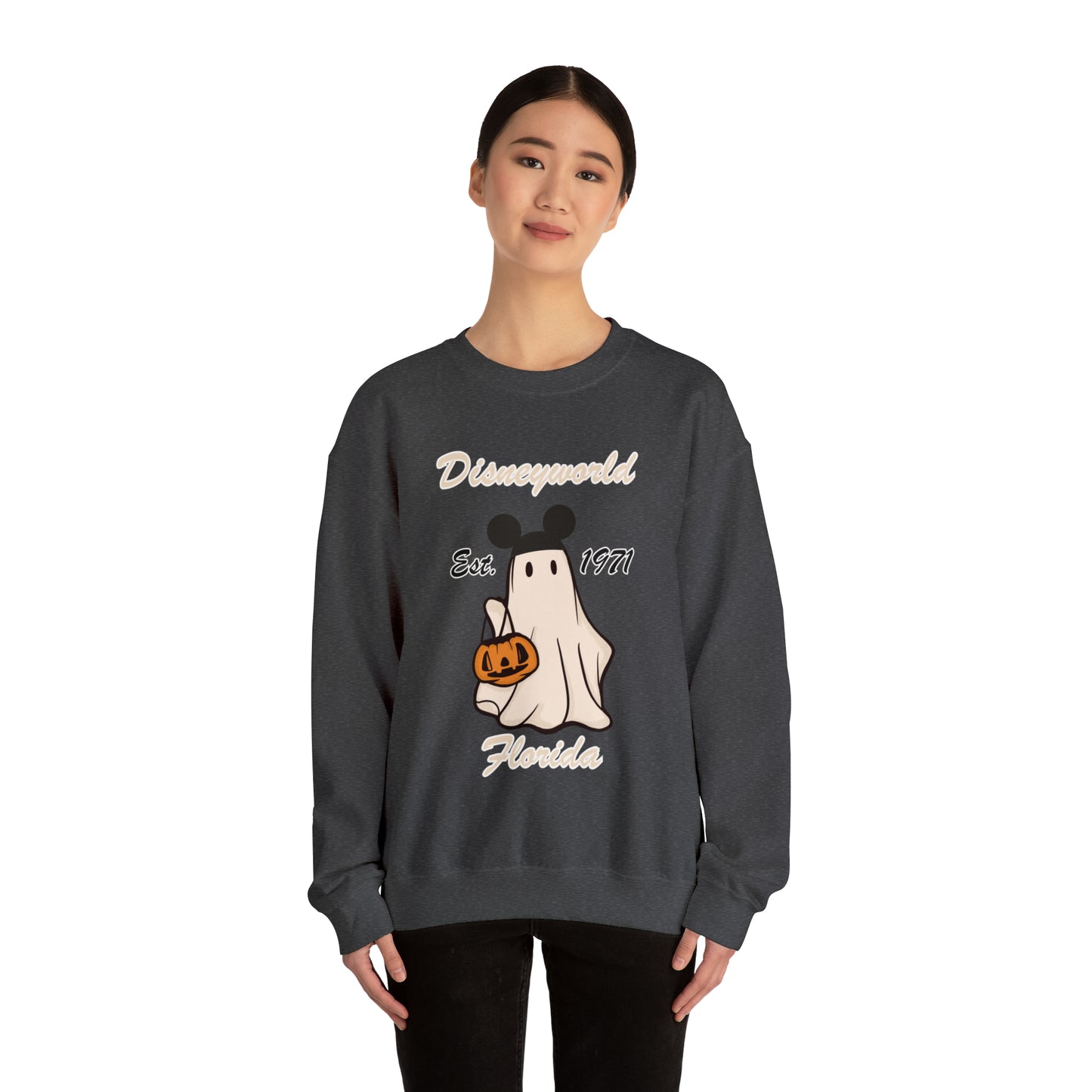 Disney World Ghost Mickey Unisex Heavy Blend Crewneck Sweatshirt
