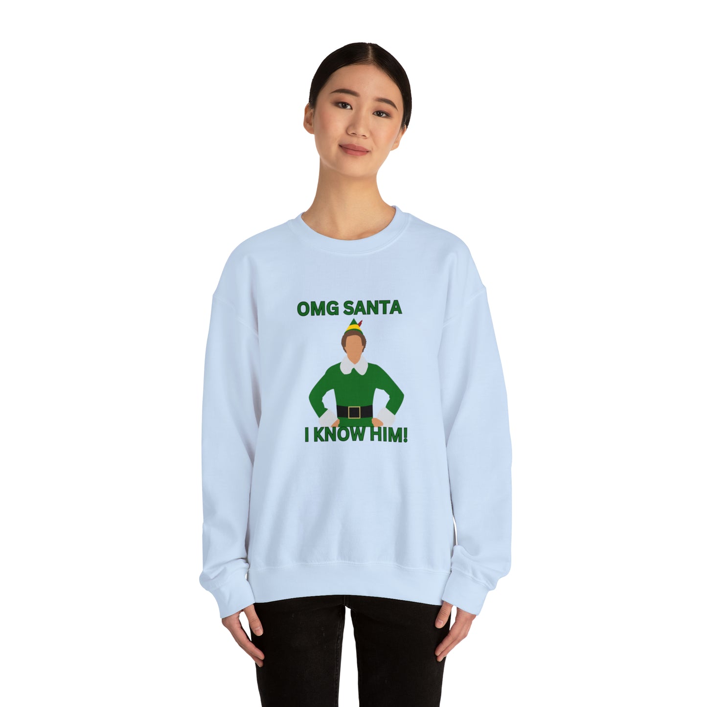 Omg Santa I know him elf Unisex Heavy Blend Crewneck Sweatshirt