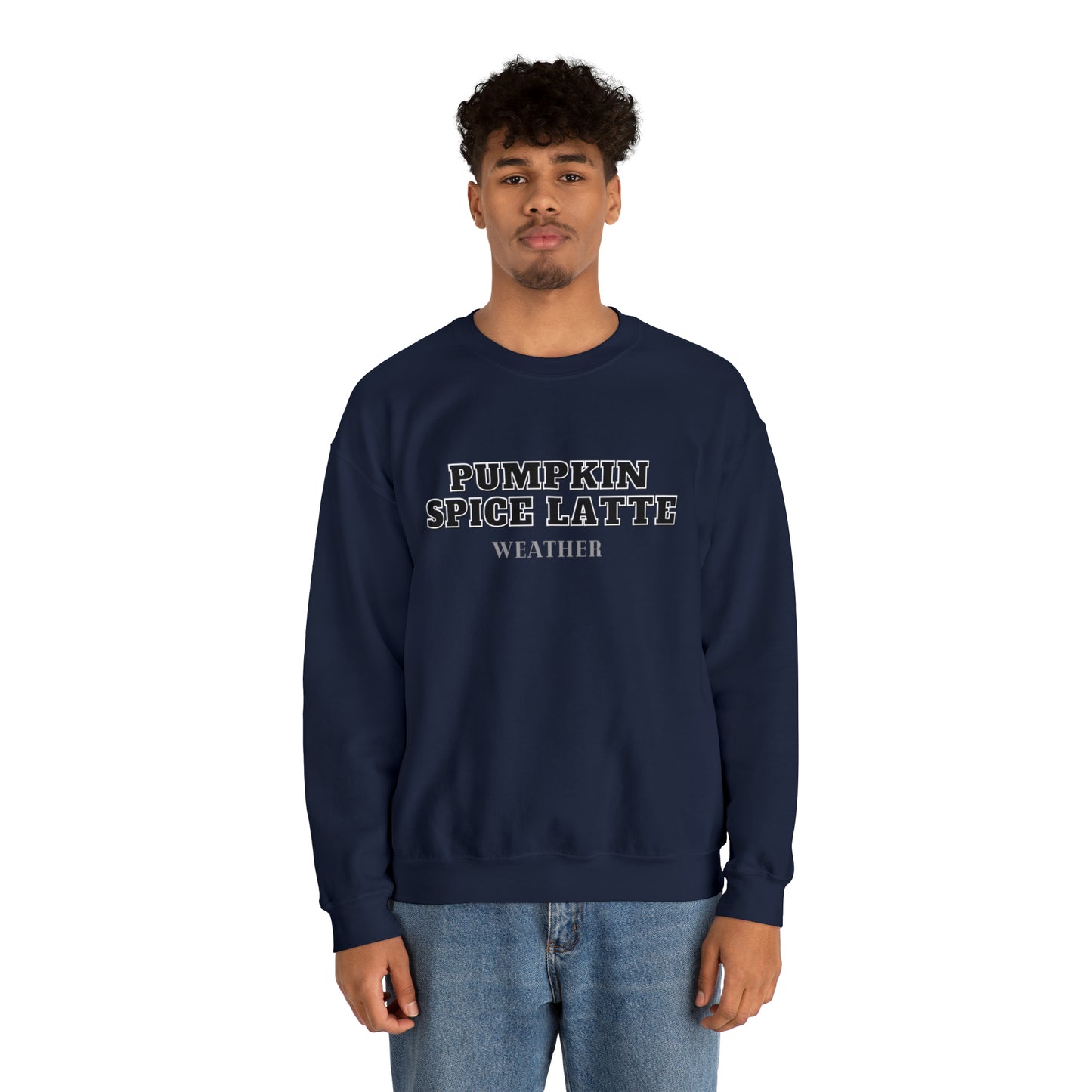 Pumpkin Spice Latte Weather Unisex Heavy Blend Crewneck Sweatshirt