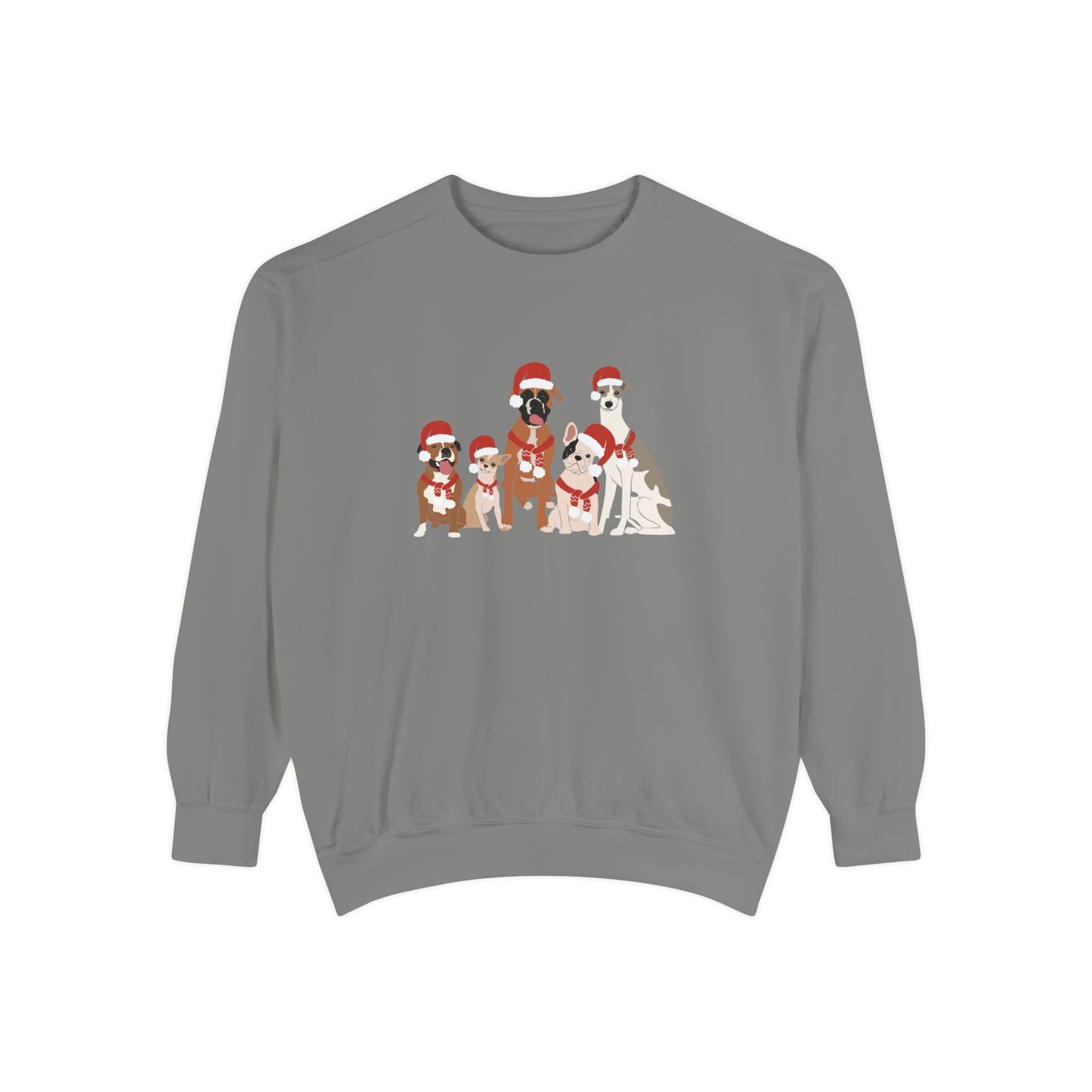 Santa Dogs Comfort colors Sweatshirt, Cozy Holiday Apparel, Pet Lover Gift, Christmas Sweater, Unisex Sweatshirt, Cute Dog Design