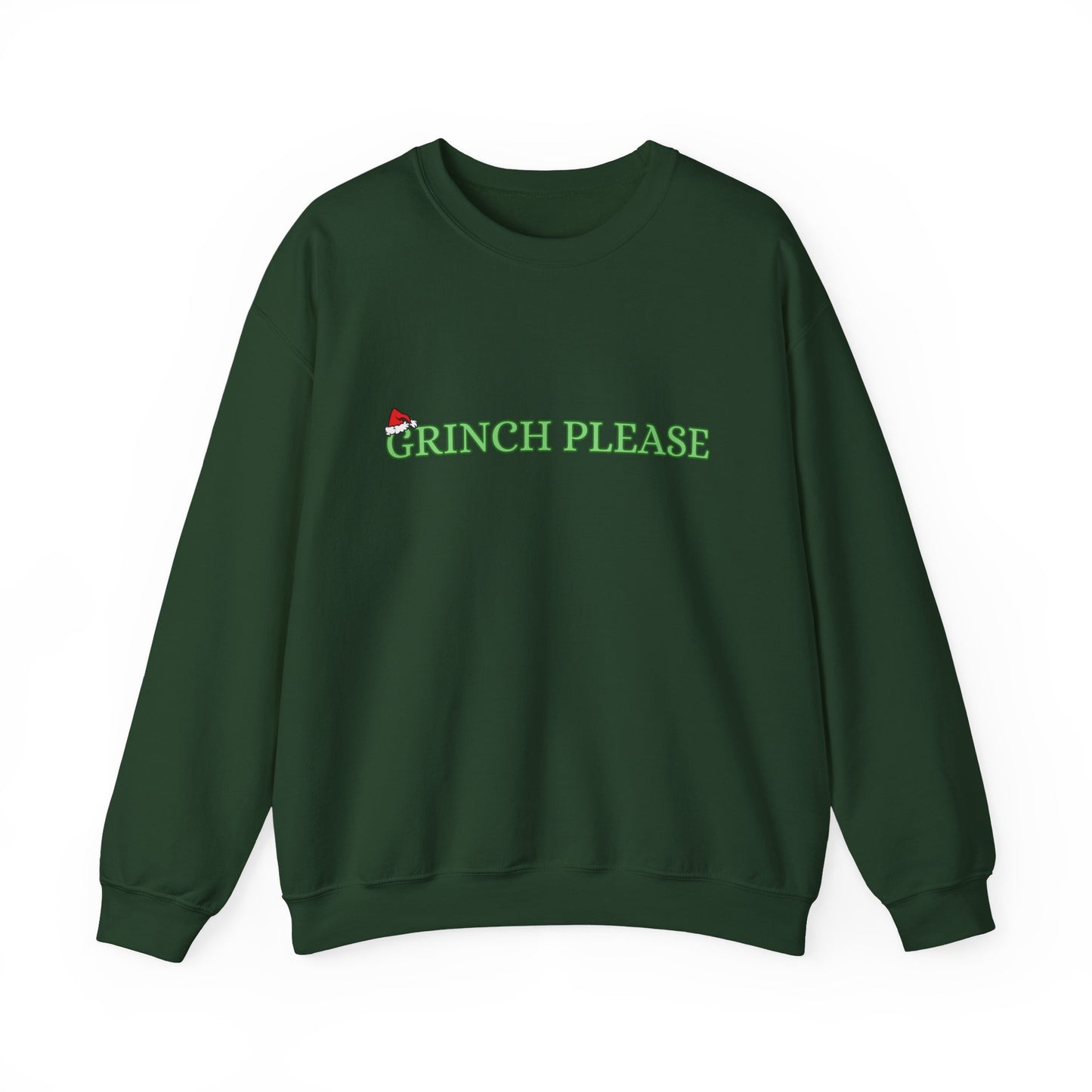 Grinch Please Gildan, Christmas Gift, Cozy Crewneck, Holiday Apparel, Unisex Sweatshirt, Trendy Winter Fashion