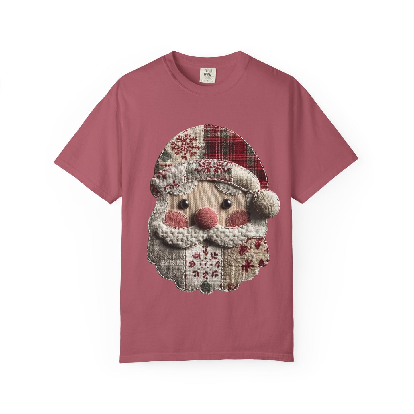 Patchwork Santa T-Shirt | Unisex Holiday Tee | Cute Christmas Gift, Festive Apparel, Winter Outfits, Casual Style