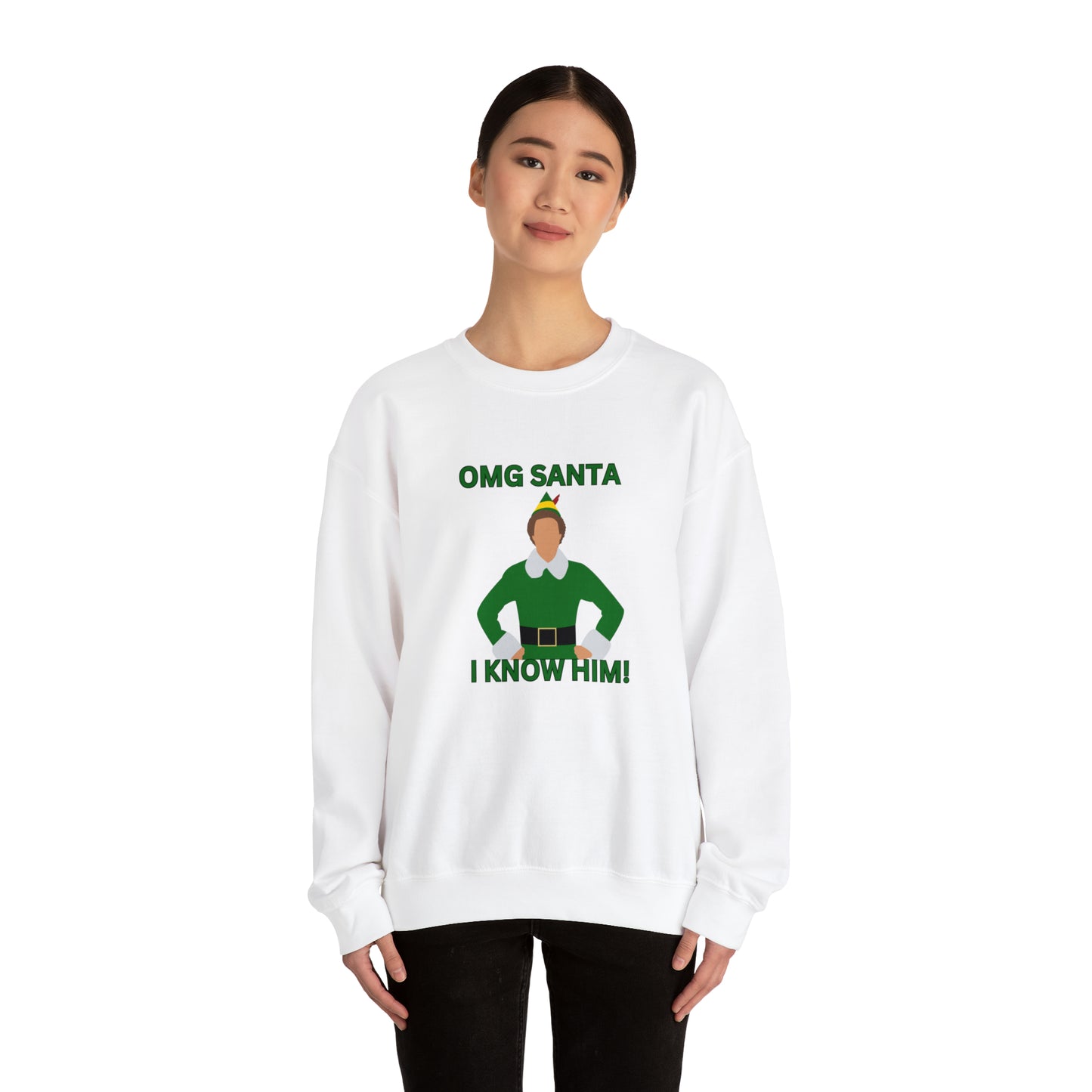 Omg Santa I know him elf Unisex Heavy Blend Crewneck Sweatshirt