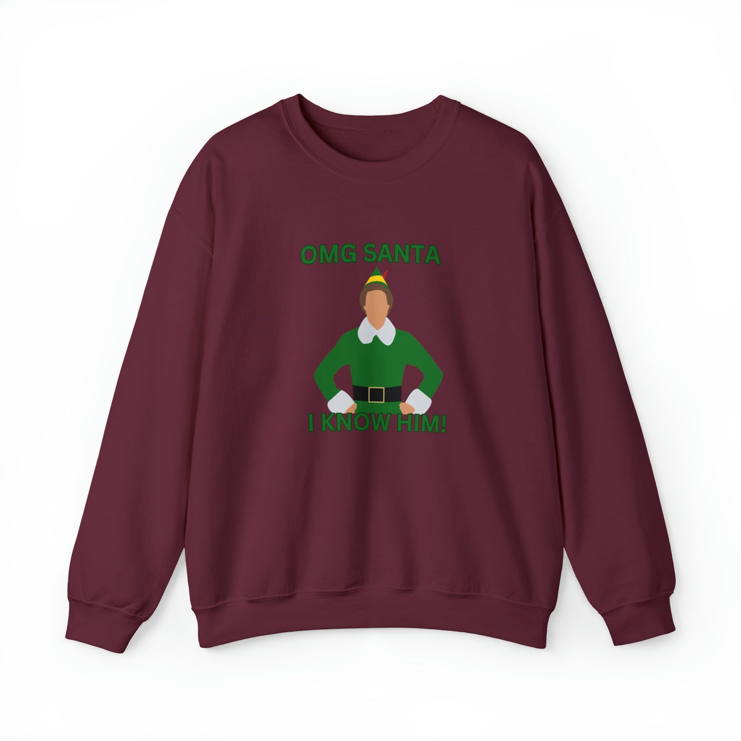 Omg Santa I know him elf Unisex Heavy Blend Crewneck Sweatshirt