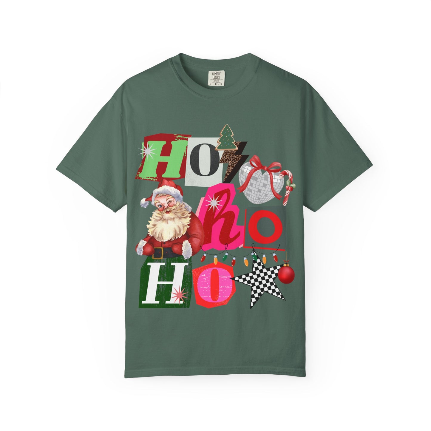 Festive Retro Santa T-Shirt | Ho Ho Ho Holiday Tee, Christmas Shirt, Unisex Tee, Gift for Him/Her, Cozy Winter Apparel