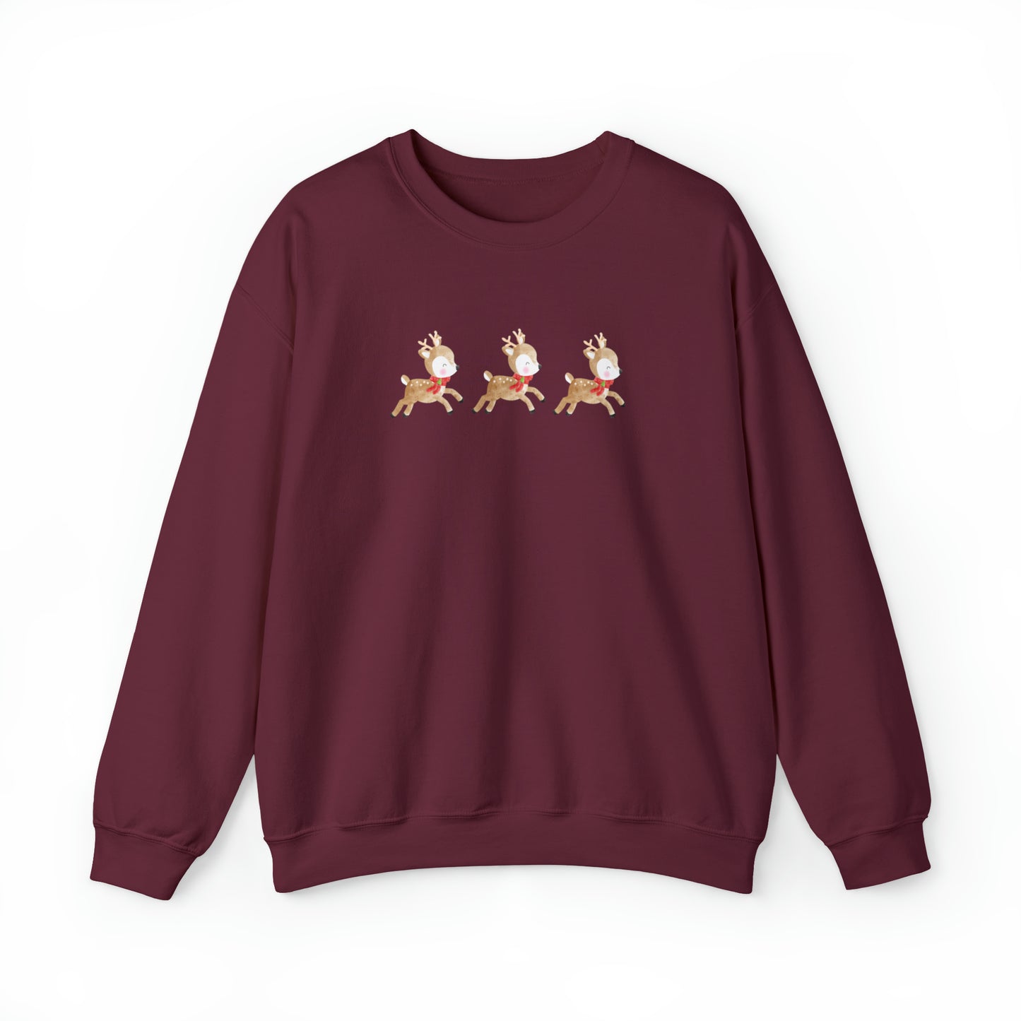 3 Reindeer Flying Unisex Heavy Blend  Crewneck Sweatshirt