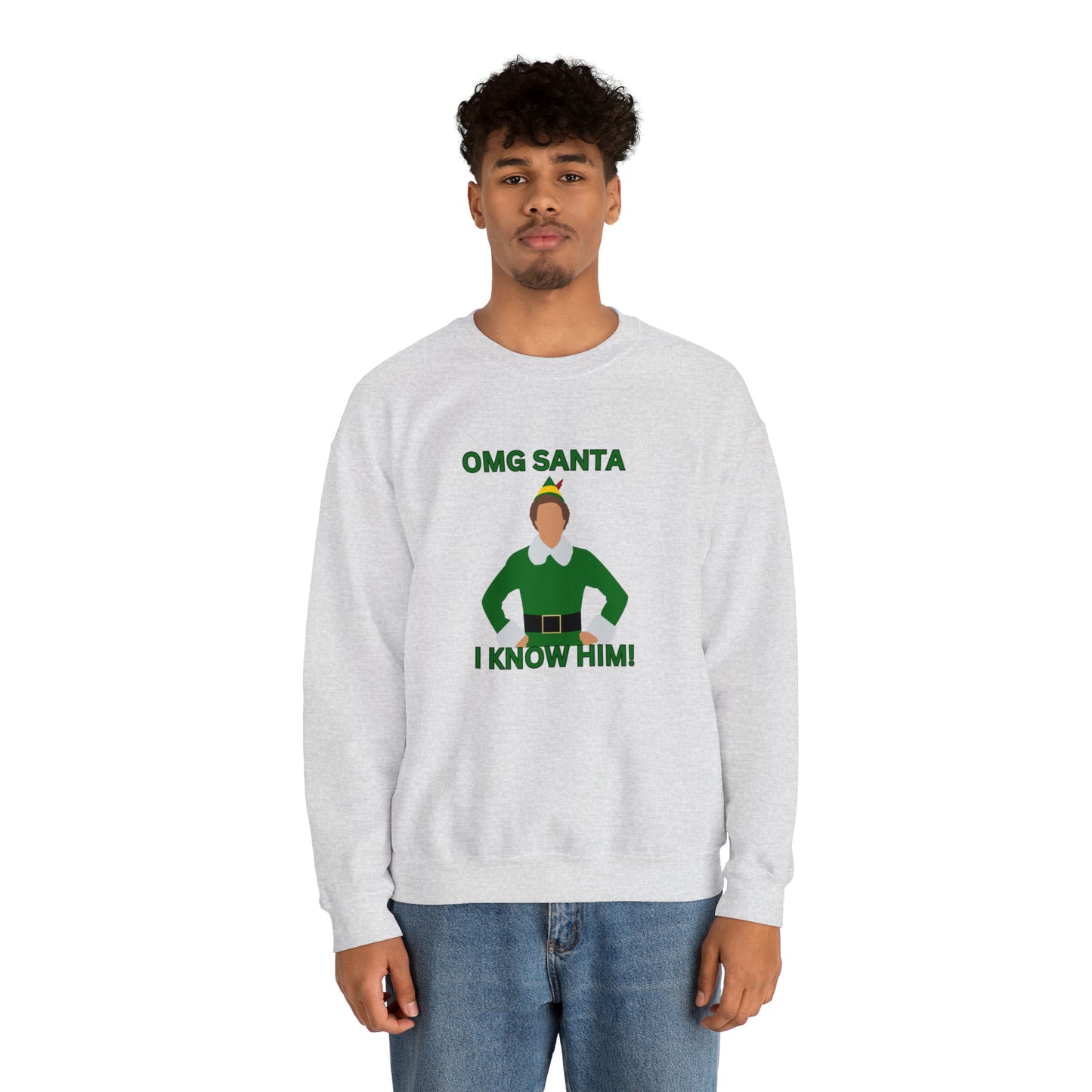Omg Santa I know him elf Unisex Heavy Blend Crewneck Sweatshirt