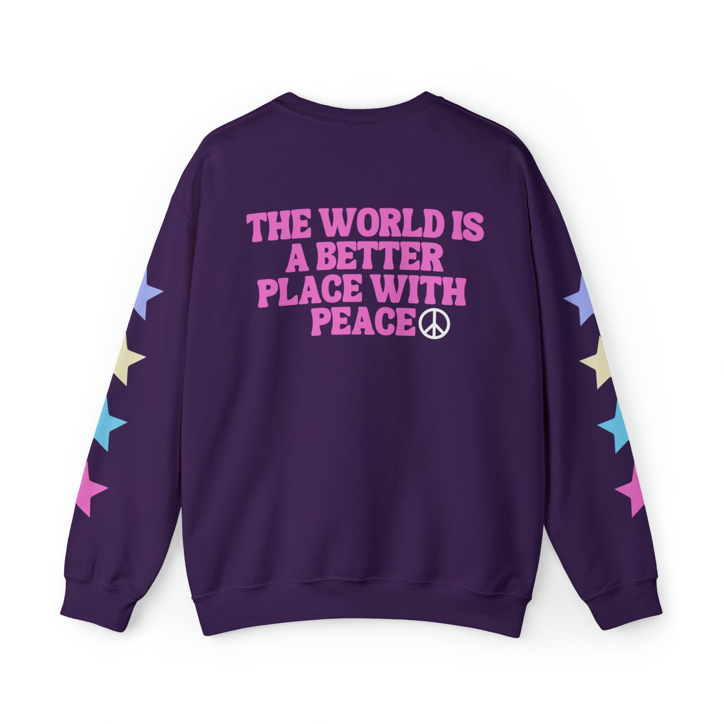 The World Is A Better Place With Peace Unisex Heavy Blend Crewneck Sweatshirt