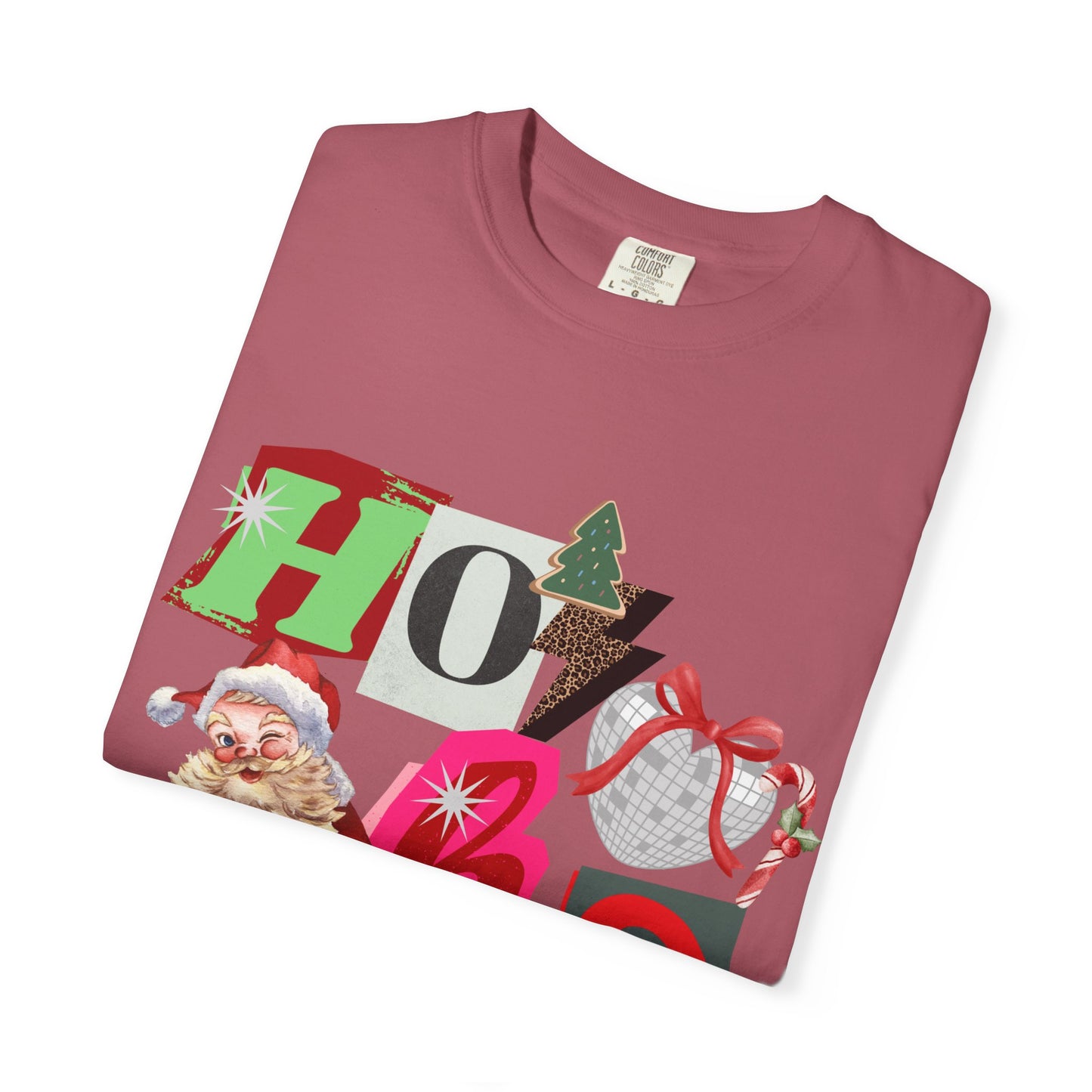 Ho Ho Ho Retro Christmas collage comfort colors Unisex T-Shirt | Festive Gift, Christmas Apparel, Santa Design, Casual Wear, Unisex Holiday Tee