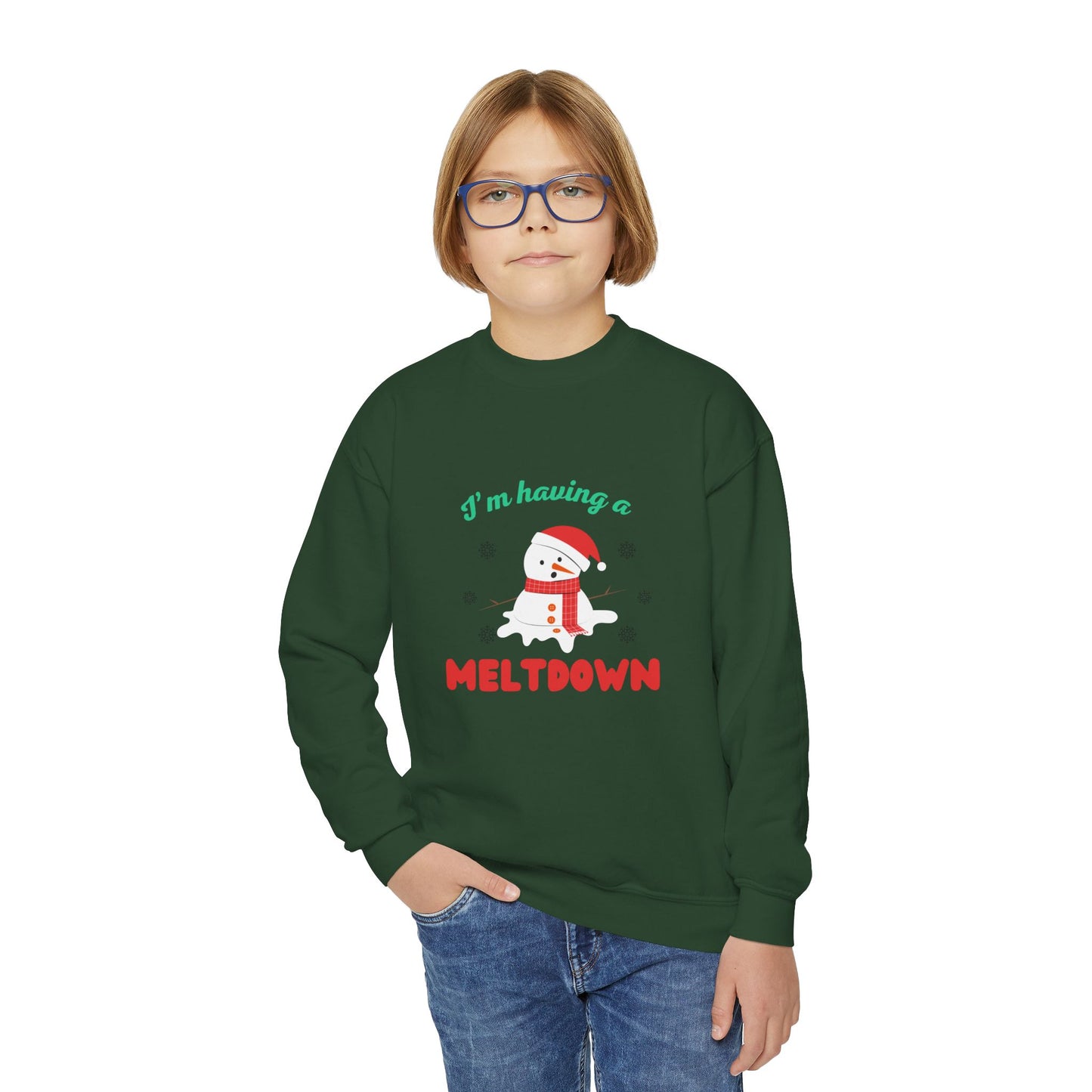 I’m having a melt down kids Holiday Sweatshirt, Fun Christmas Gift, Kids Sweater, Festive Crewneck, Winter Comfort Wear, Humorous Holiday Apparel
