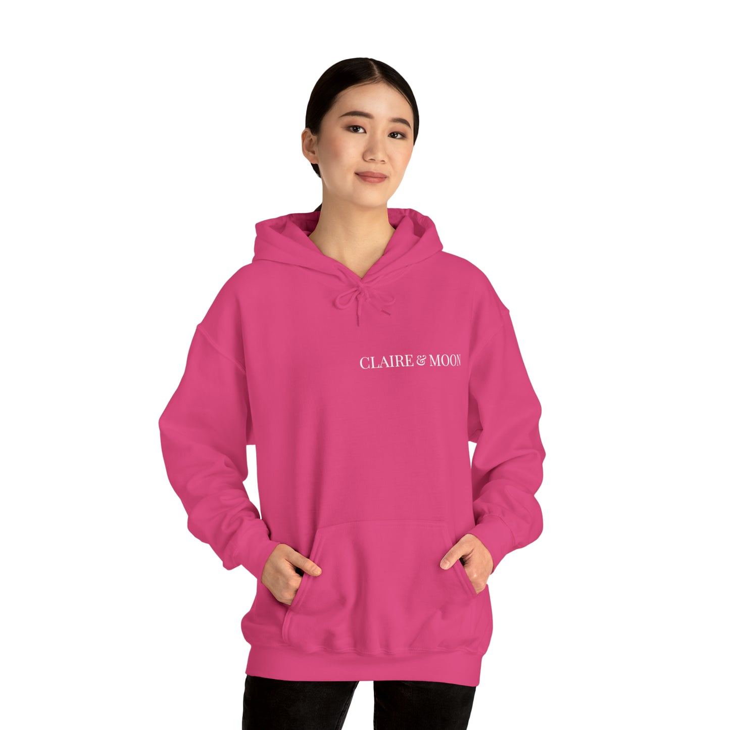 Claireandmoon White Logo Unisex Heavy Blend™ Hooded Sweatshirt