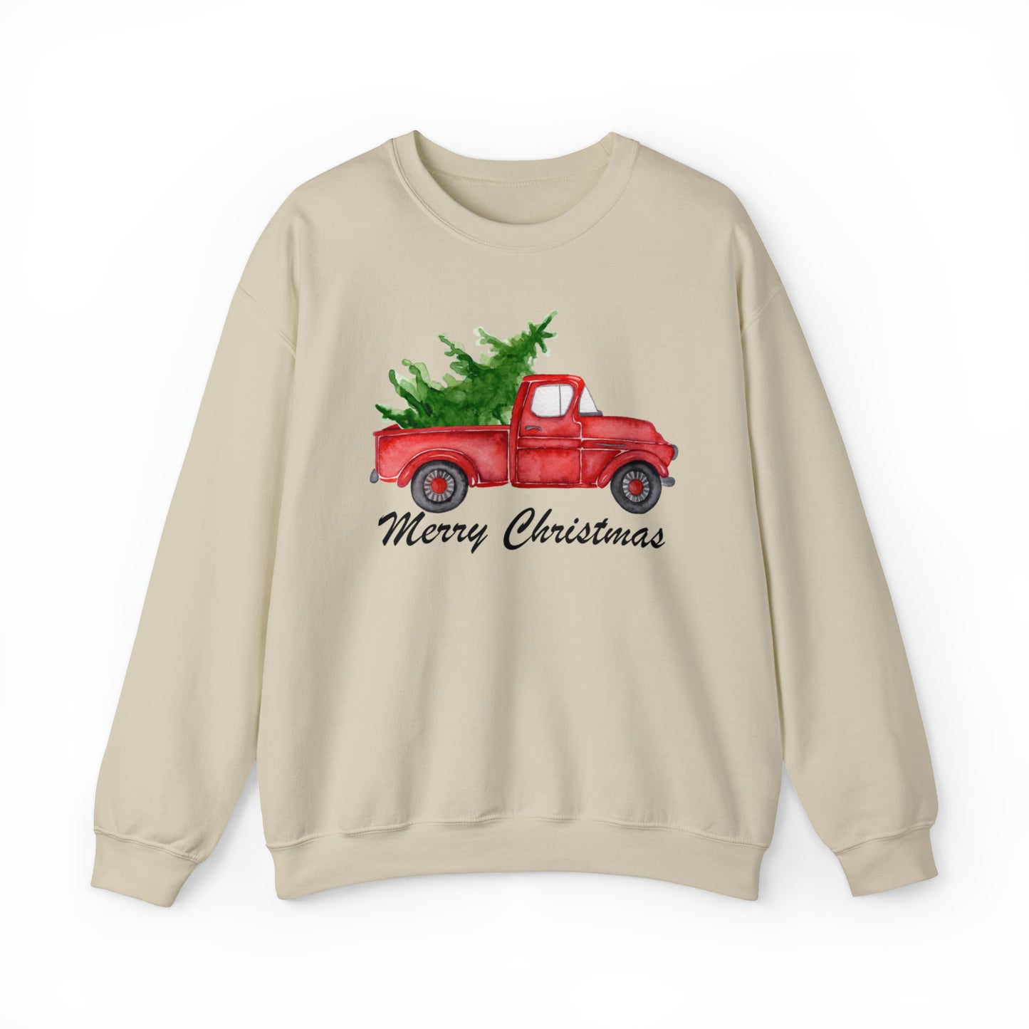 Merry Christmas Red Truck Unisex Heavy Blend Crewneck Sweatshirt