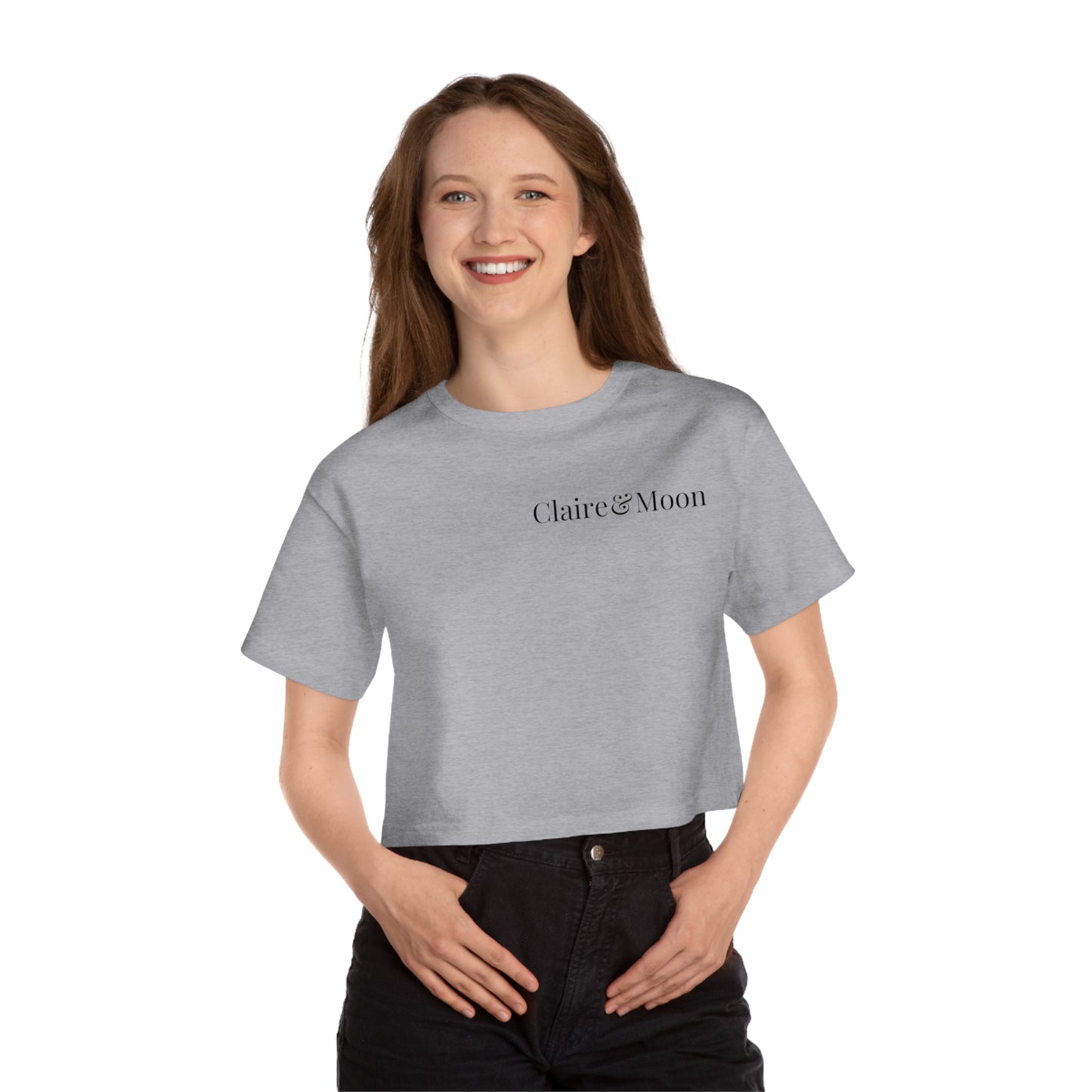 Claireandmoon Logo Champion Women's Heritage Cropped T-Shirt