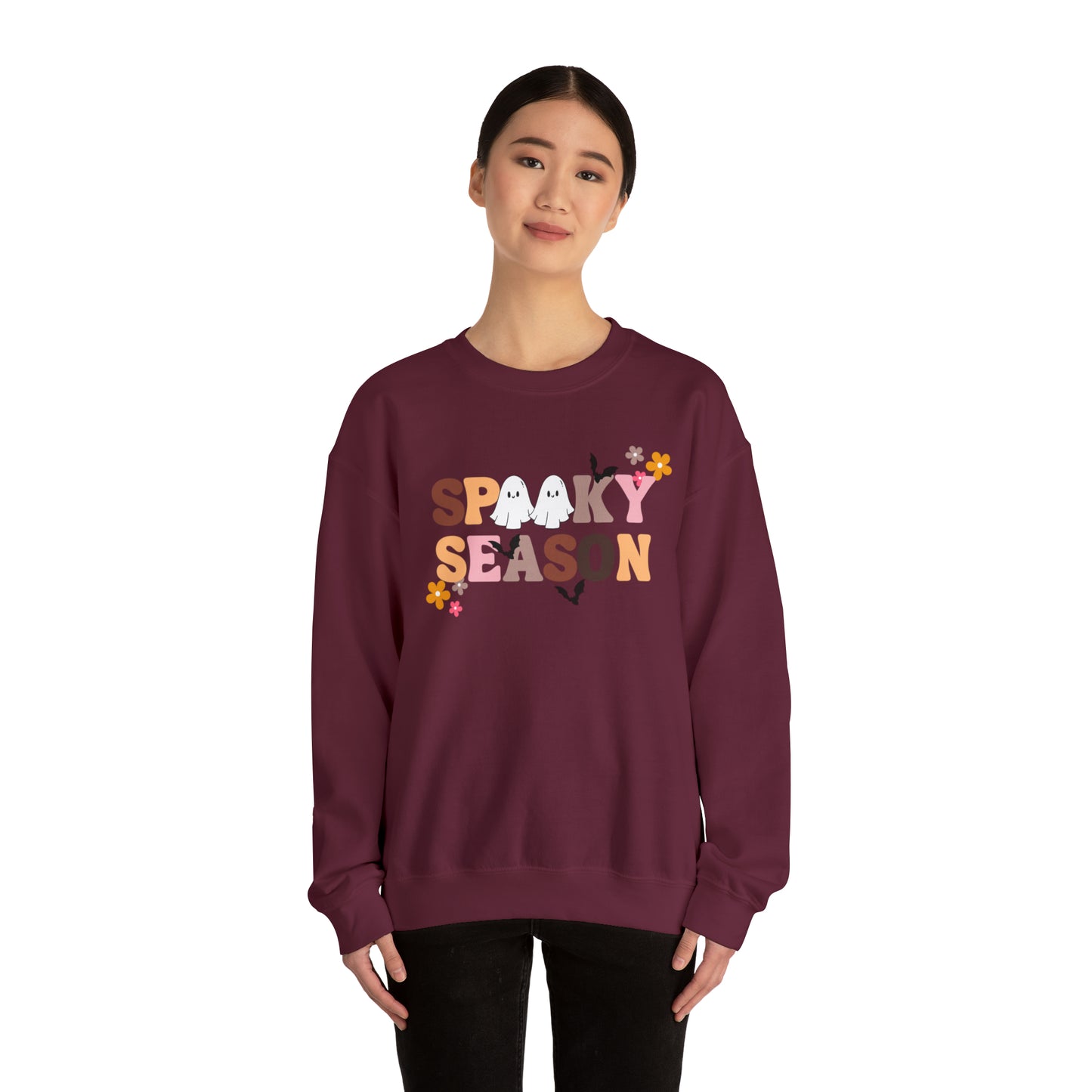 Spooky Season Ghosts Unisex Heavy Blend Crewneck Sweatshirt