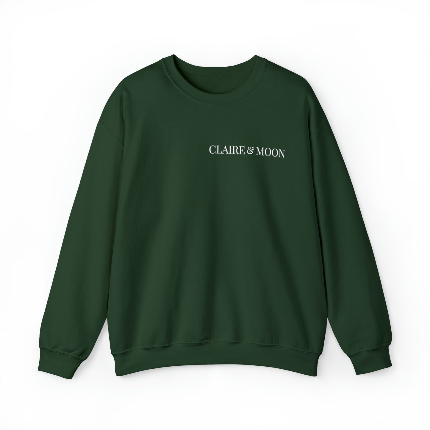Claireandmoon White Logo Unisex Heavy Blend™ Crewneck Sweatshirt