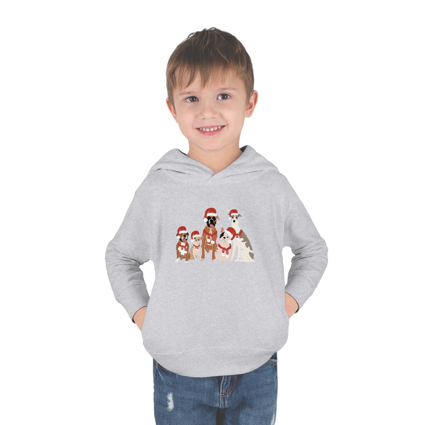 Santa Dogs Toddler Pullover Fleece Hoodie