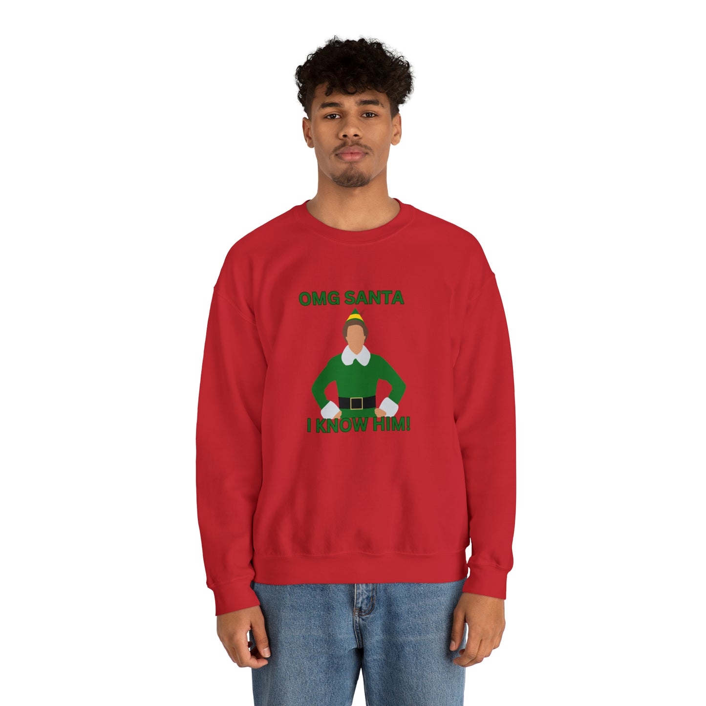Omg Santa I know him elf Unisex Heavy Blend Crewneck Sweatshirt